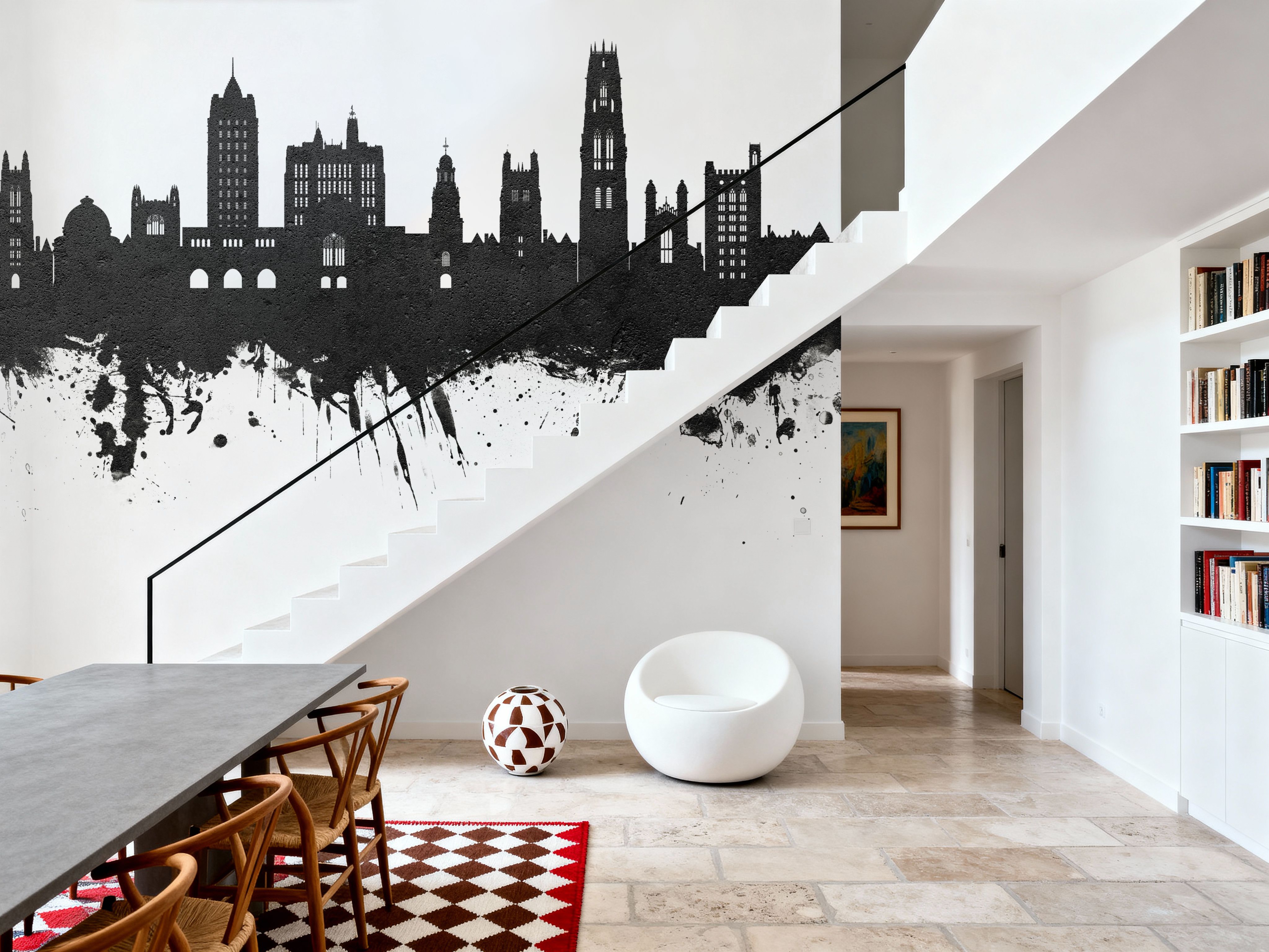 New Haven Connecticut Skyline Black & White