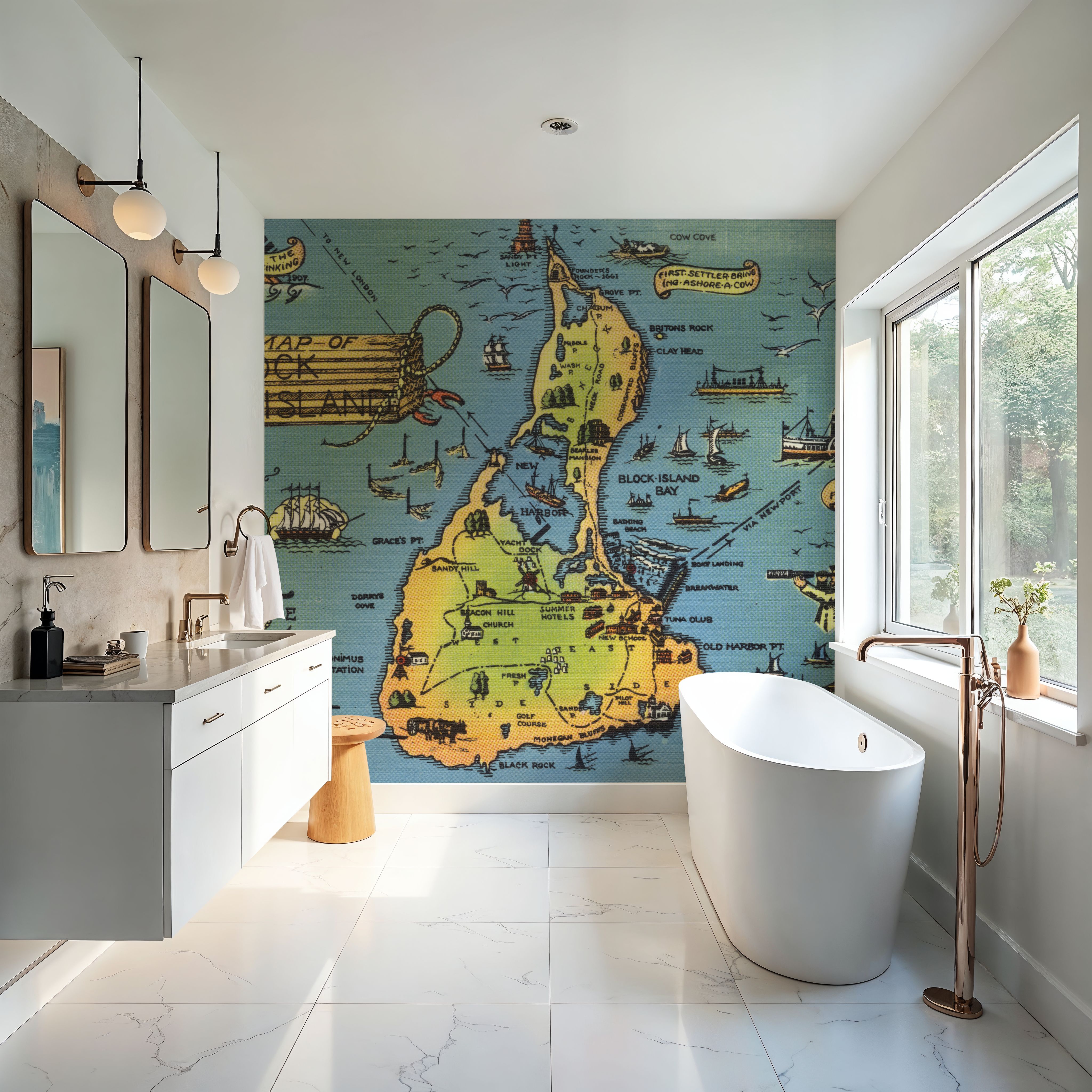 Greetings from Keys Map - Screenprint Postcard