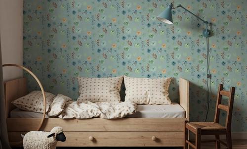 Flutterby Flowers Sky Blue