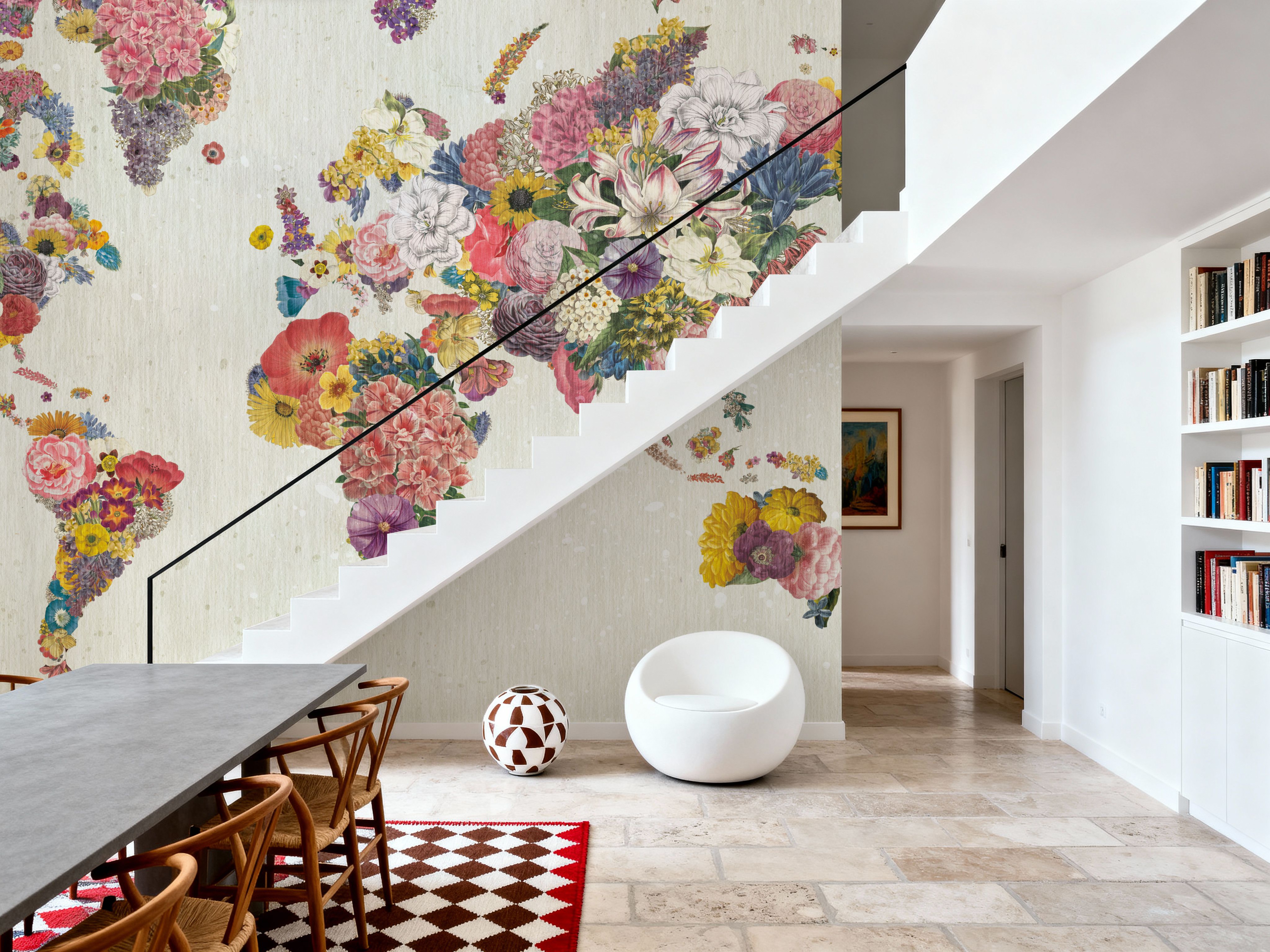 Botanical Floral Map Light