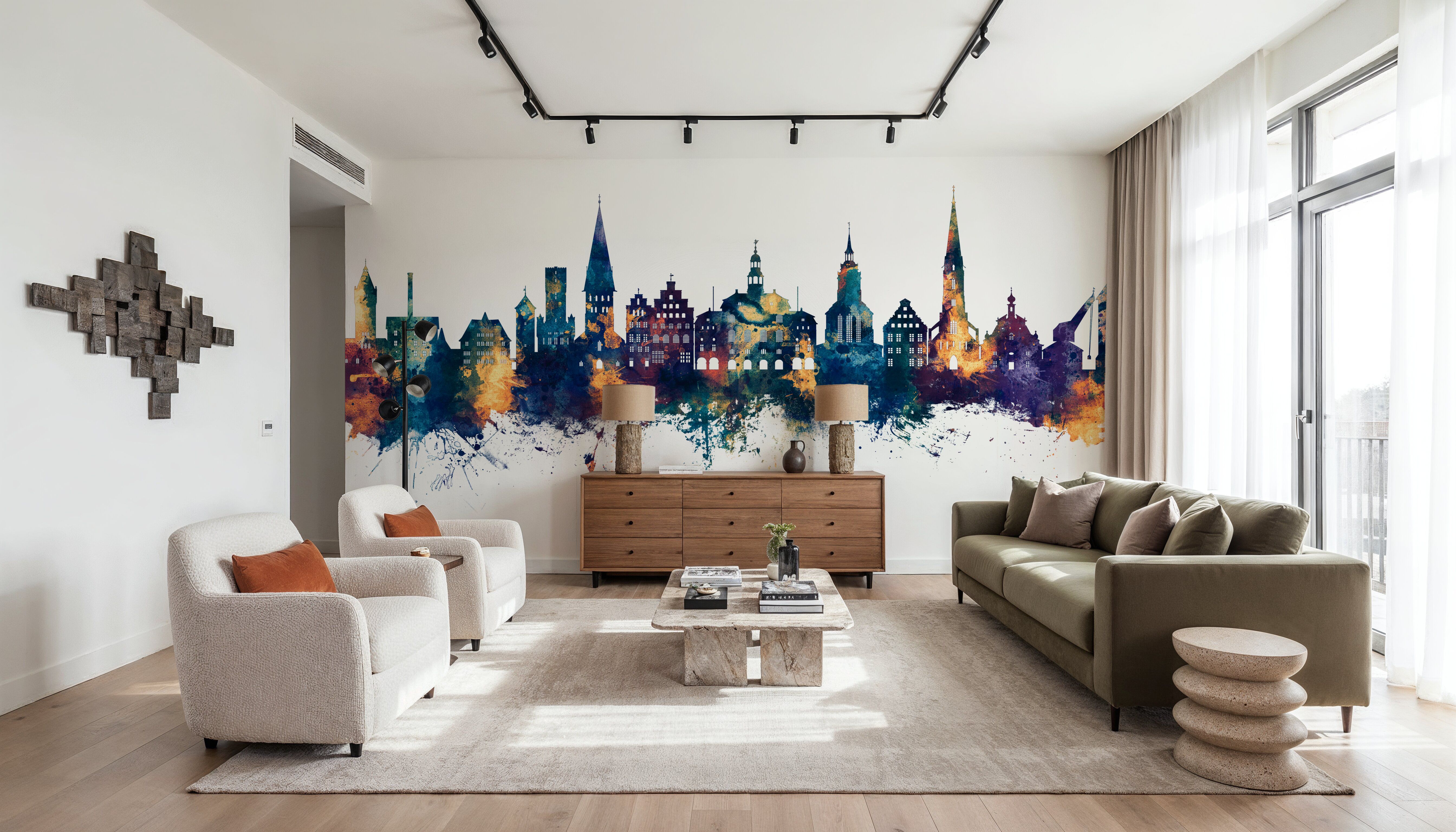 Lüneburg Germany Skyline Blue & Bronze