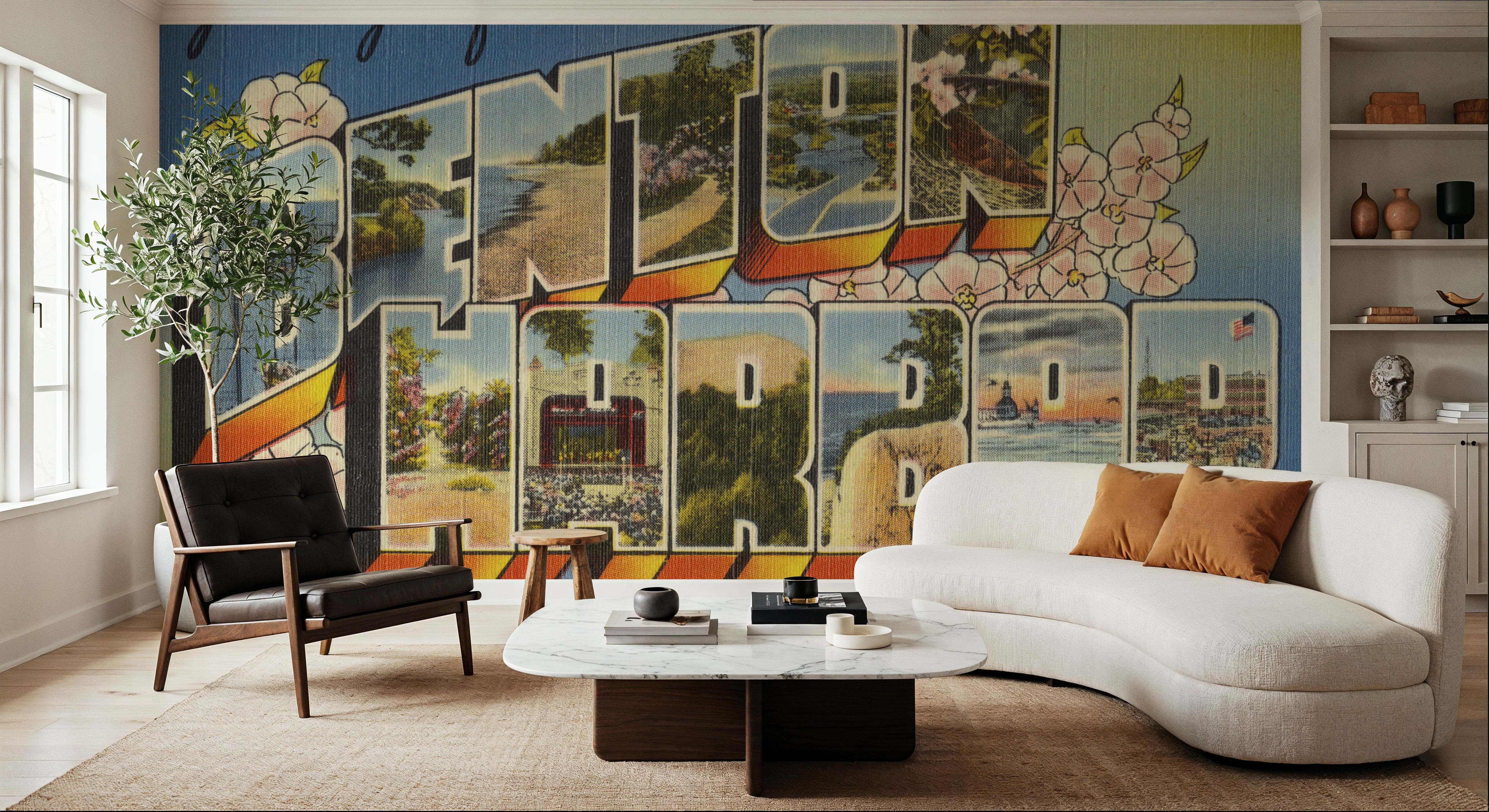 Greetings from Benton Harbor Flowers - Screenprint Postcard