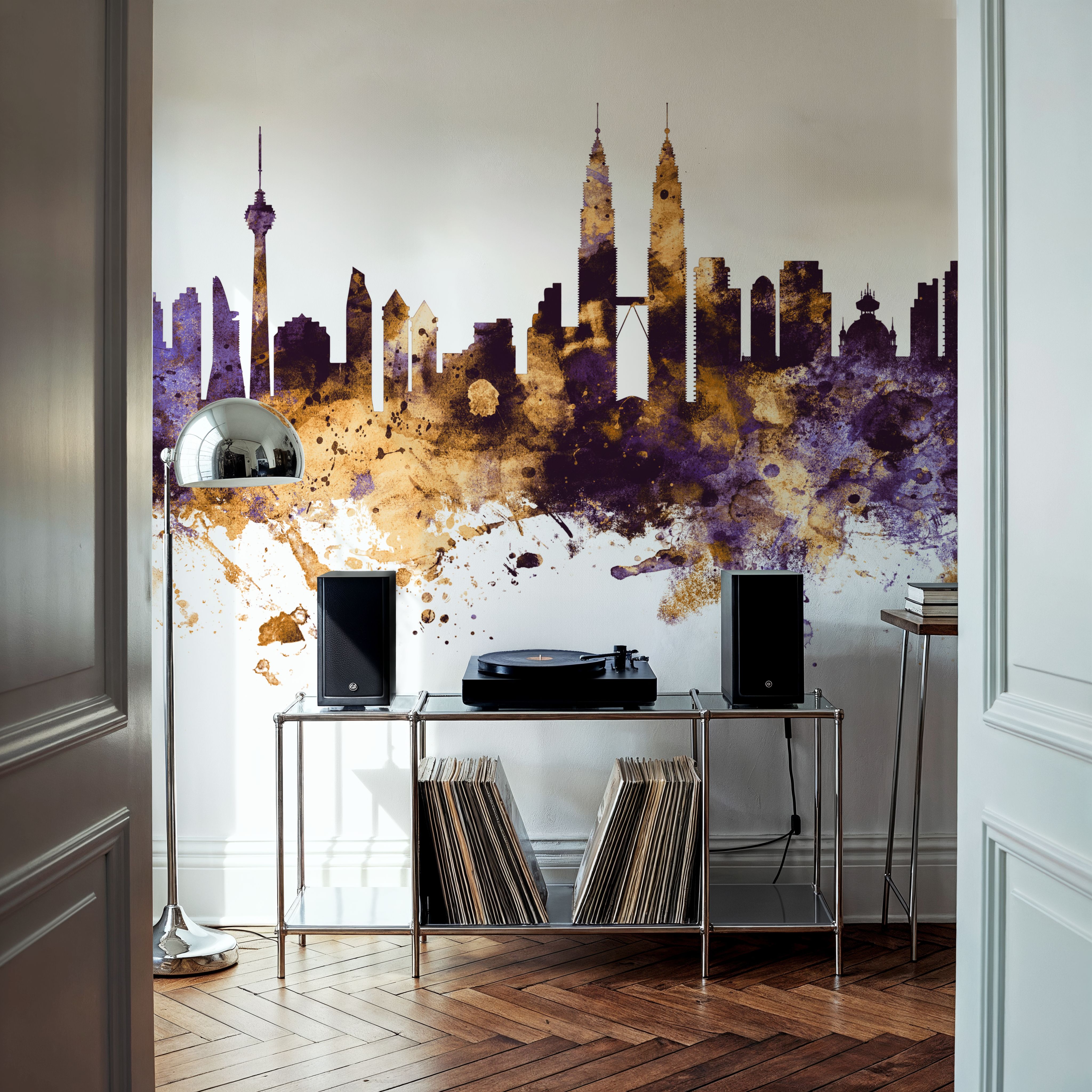 Kuala Lumpur Skyline Purple & Gold