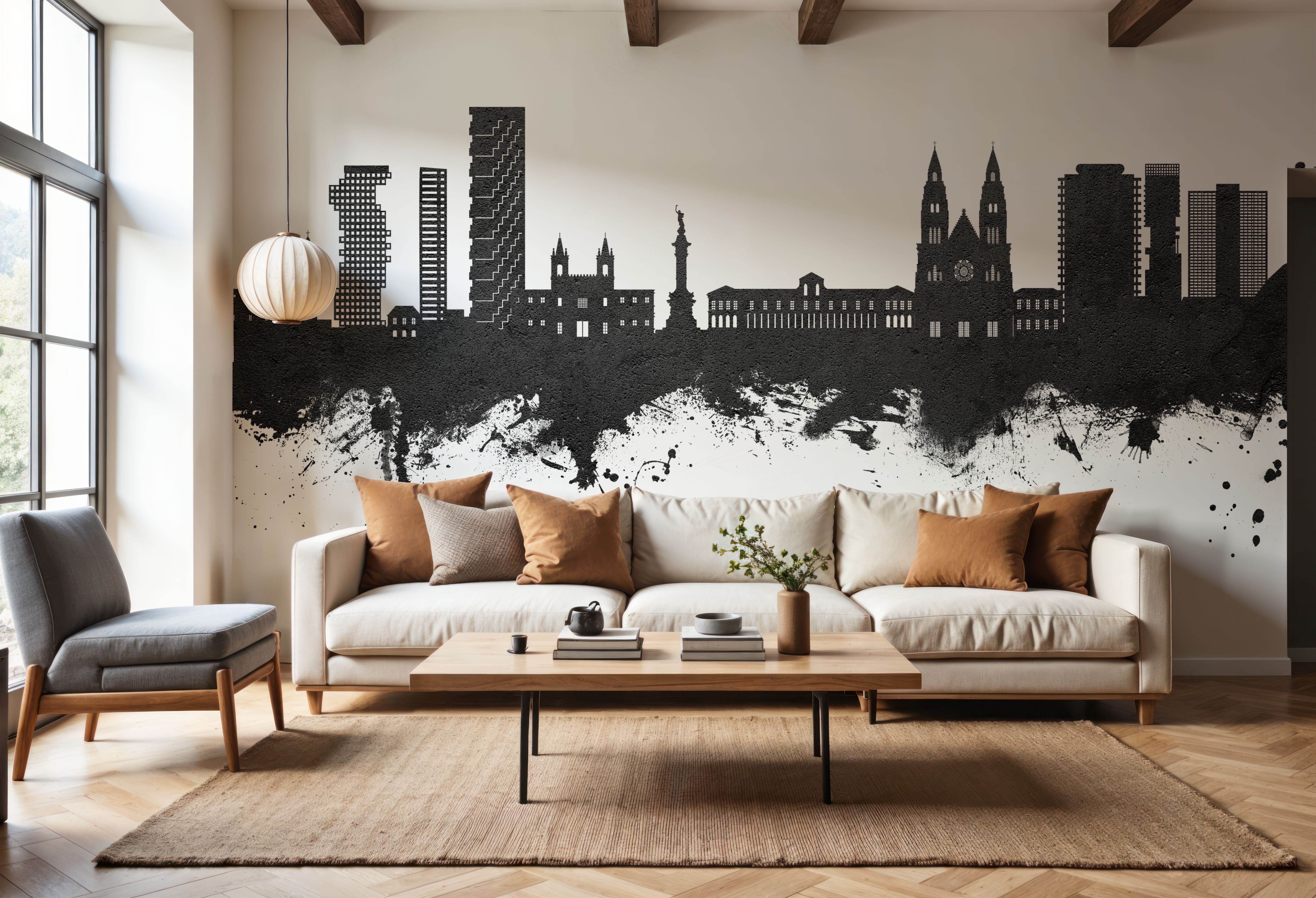 Quito Ecuador Skyline Black & White