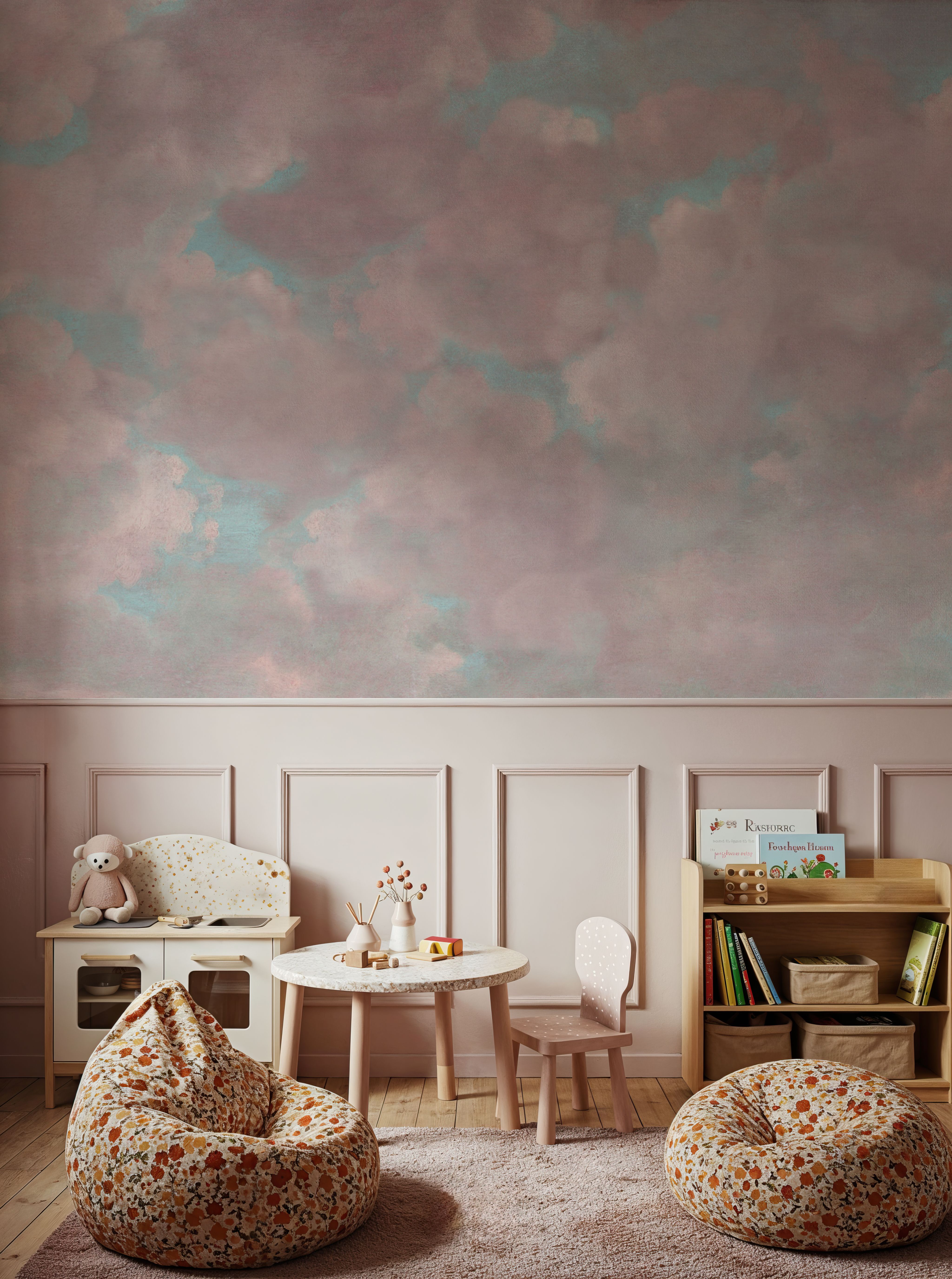 Painted Dreamy Clouds, Pink