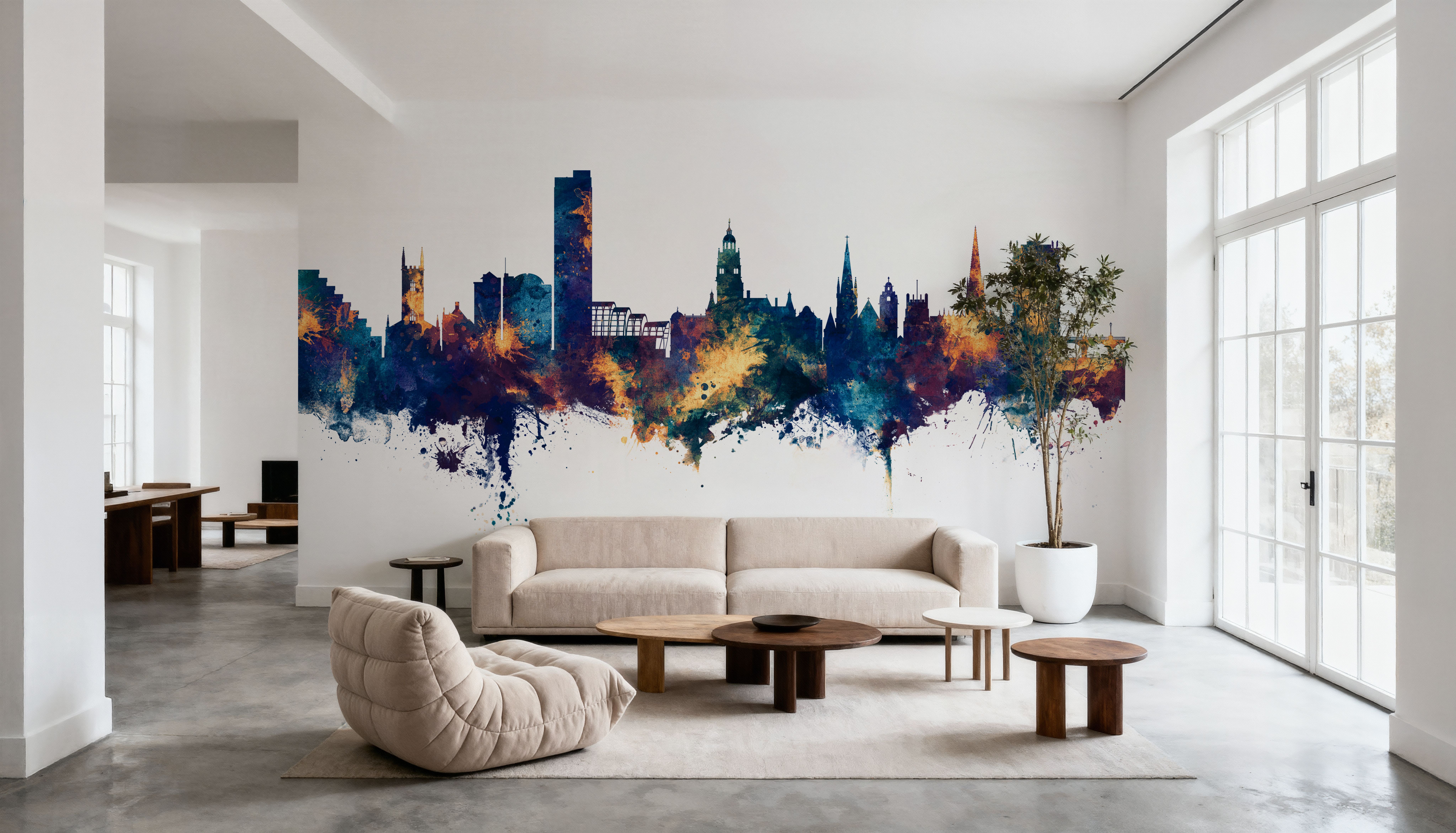 Sheffield England Skyline Blue & Bronze