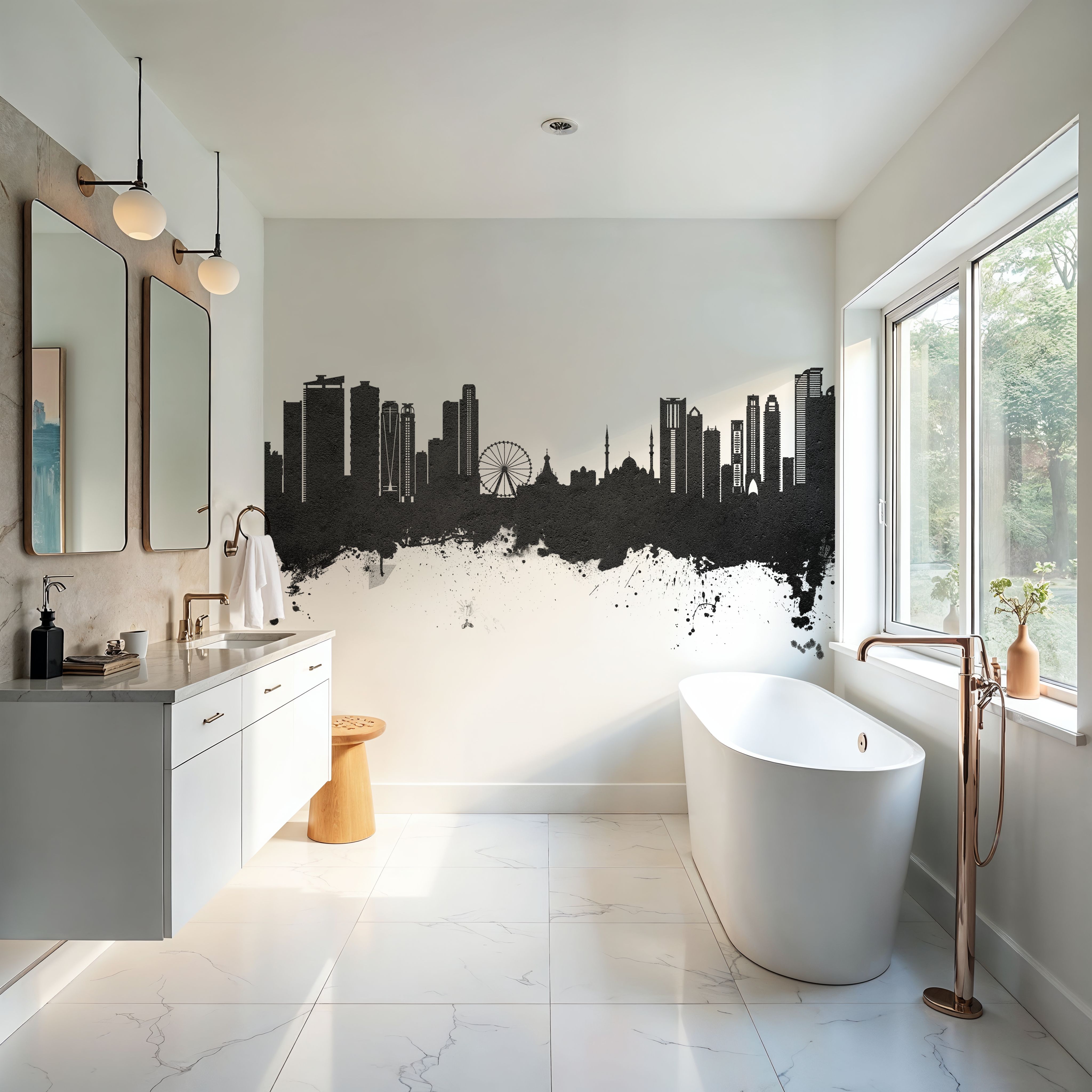 Sharjah Skyline Black & White