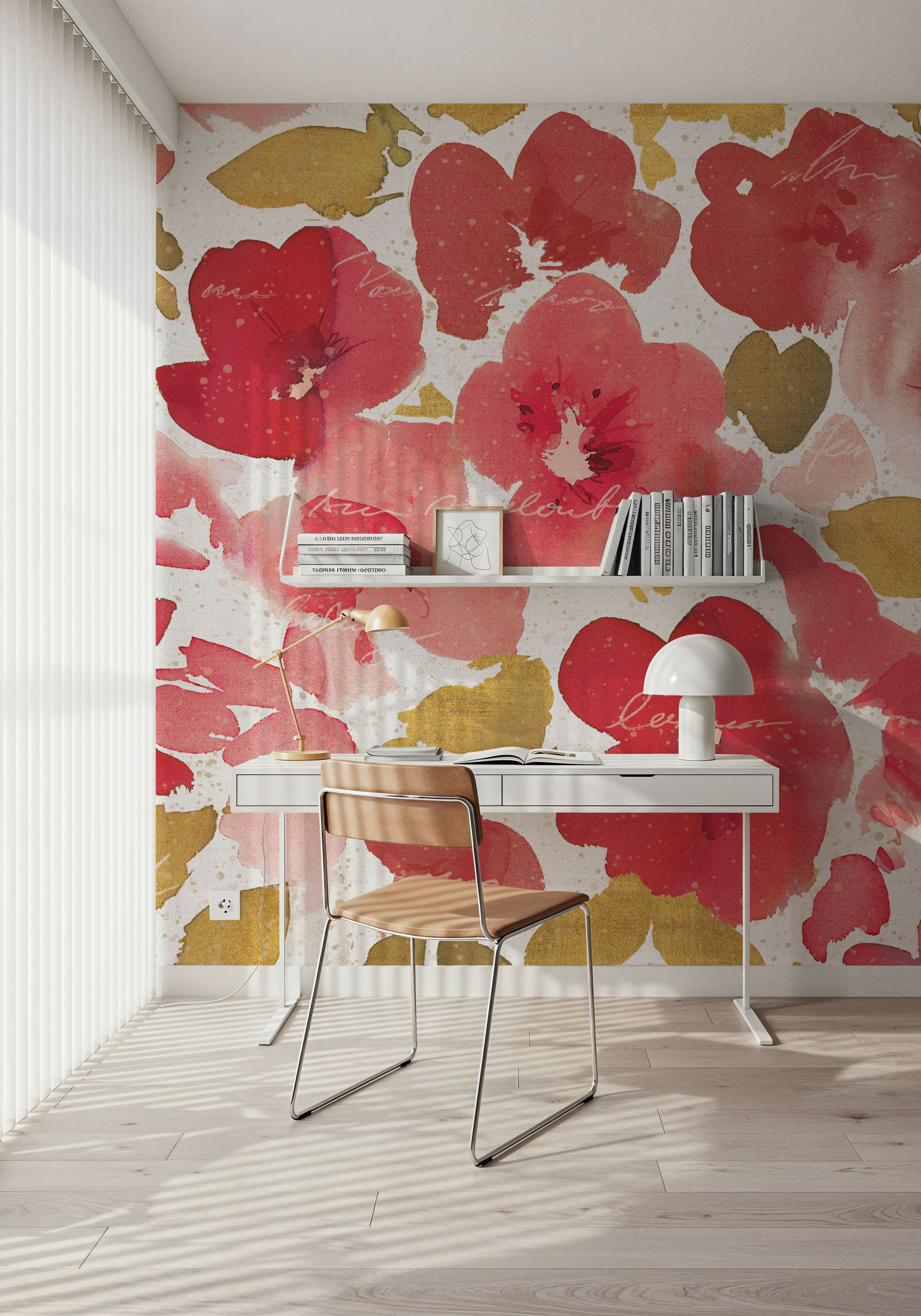 Floral Flow I Red Gold