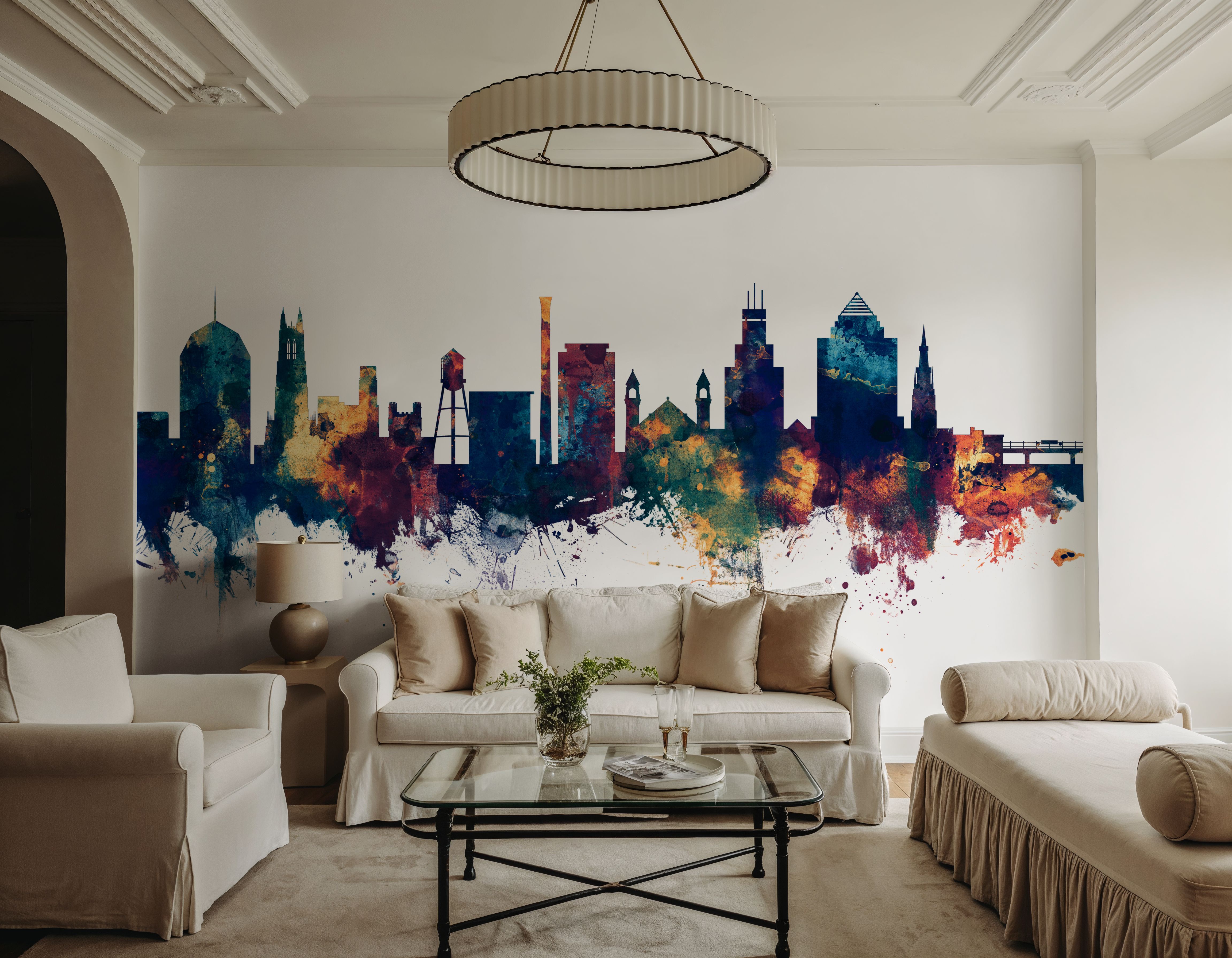 Durham North Carolina Skyline Blue & Bronze