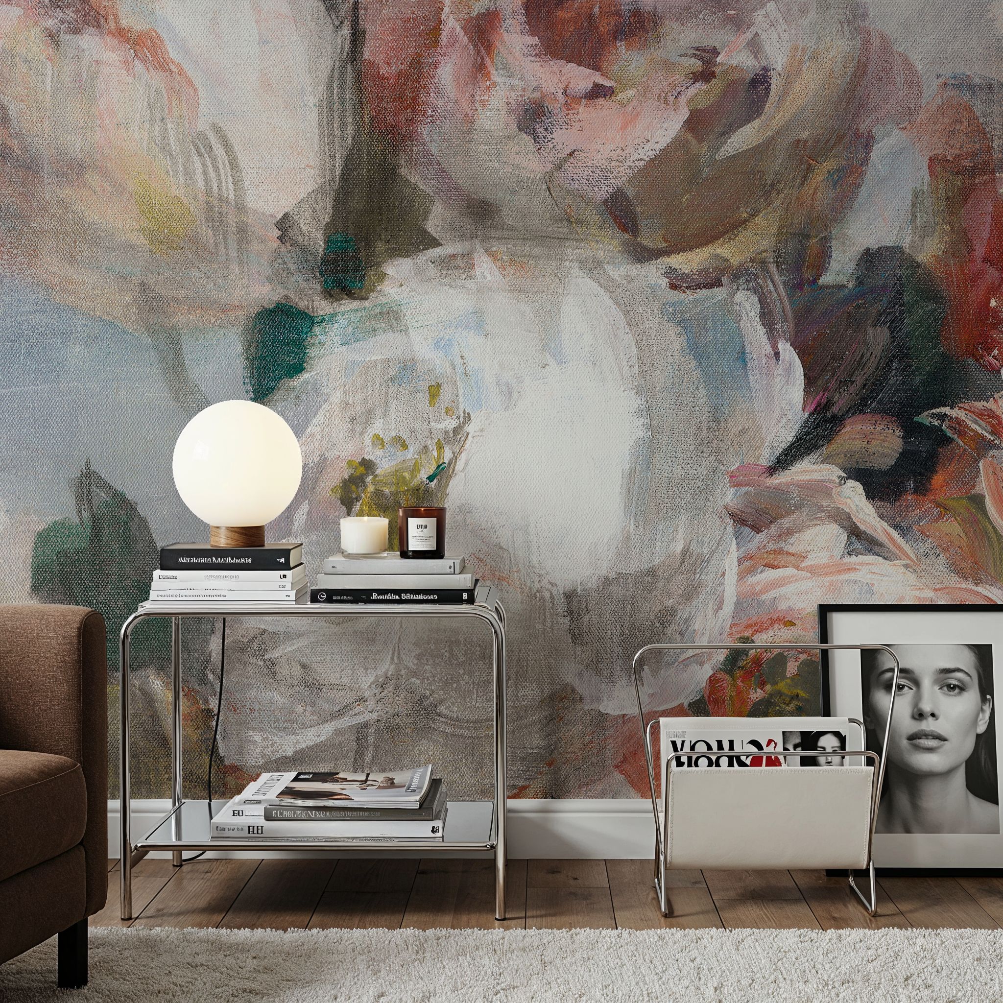 Fall Bouquet on White Panel I