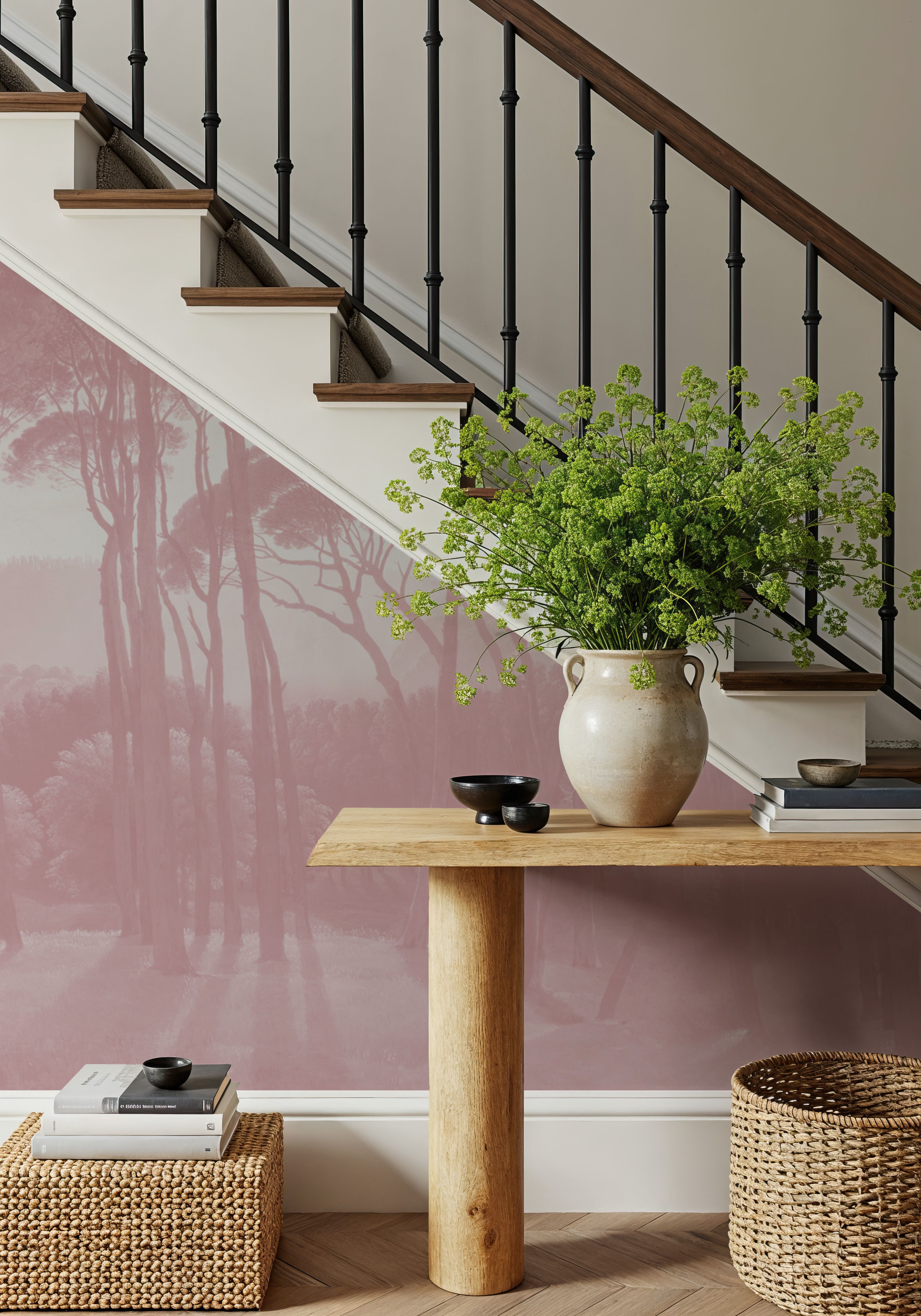 Mediterranean Pine Landscape, Dusty Pink