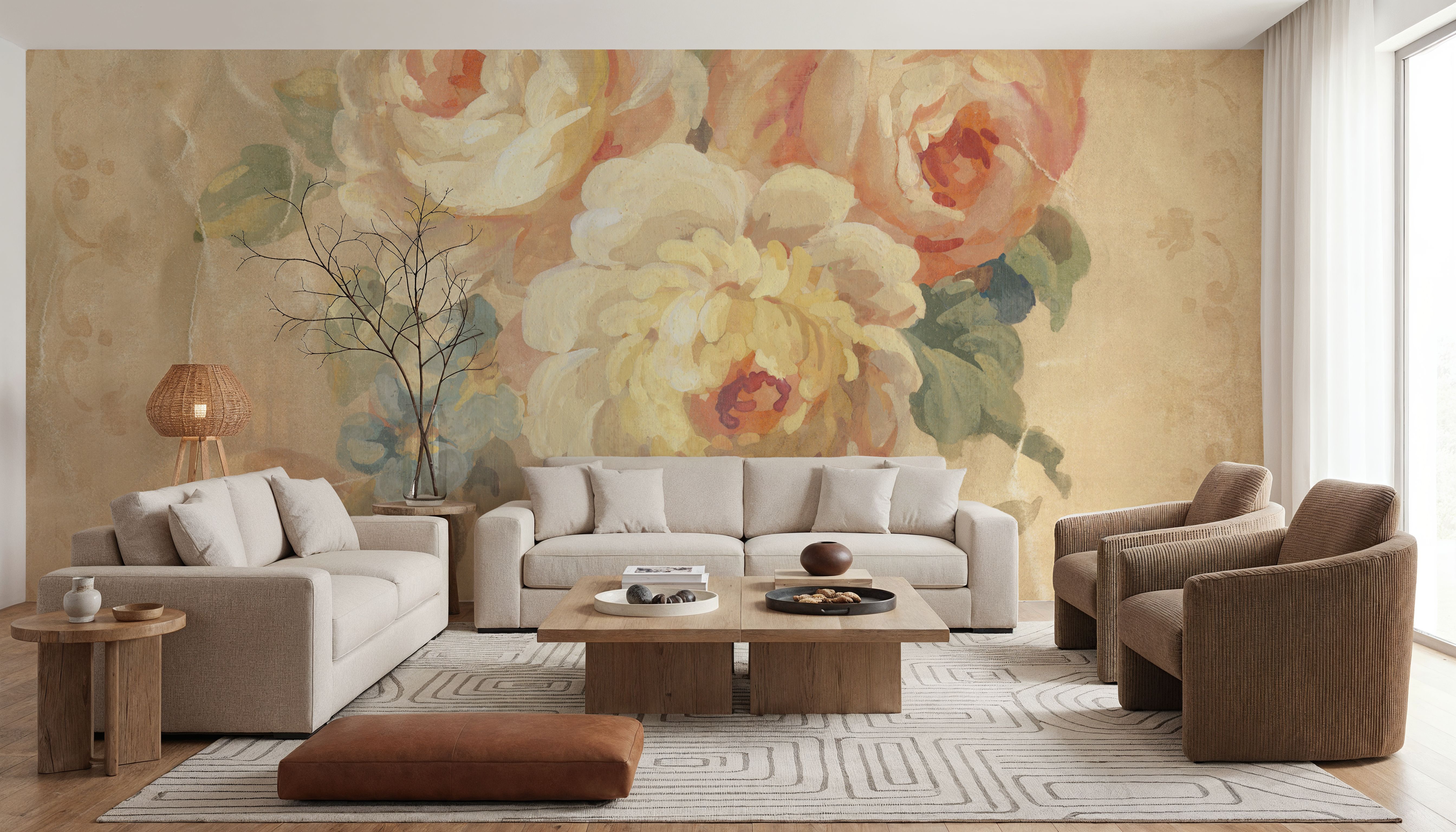 Faded Pink White Roses