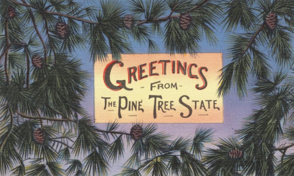 Greetings from Pine Tree State - Screenprint Postcard