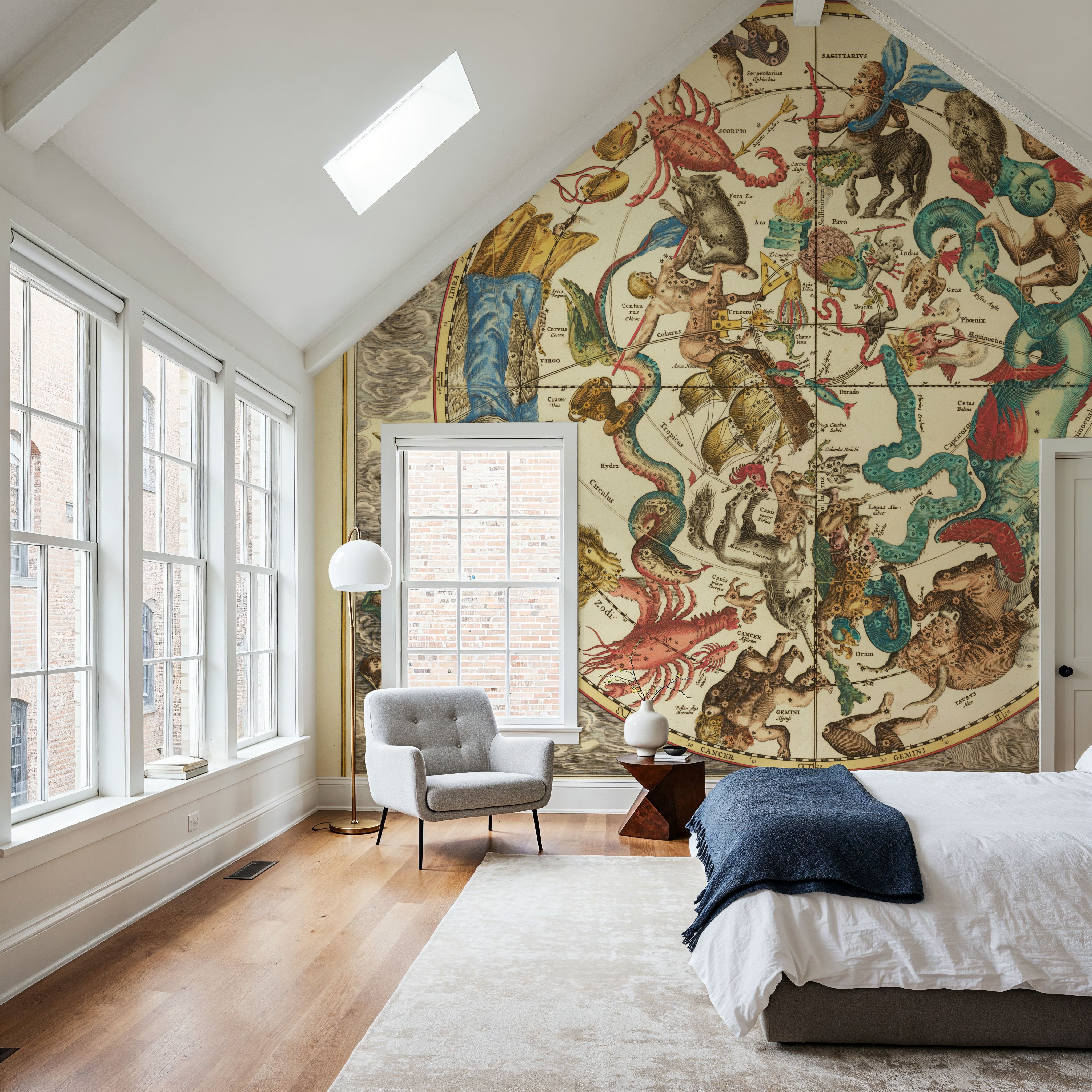 Antique Celestial Chart, Haemisphaerium Stellatum Australe Antiquum