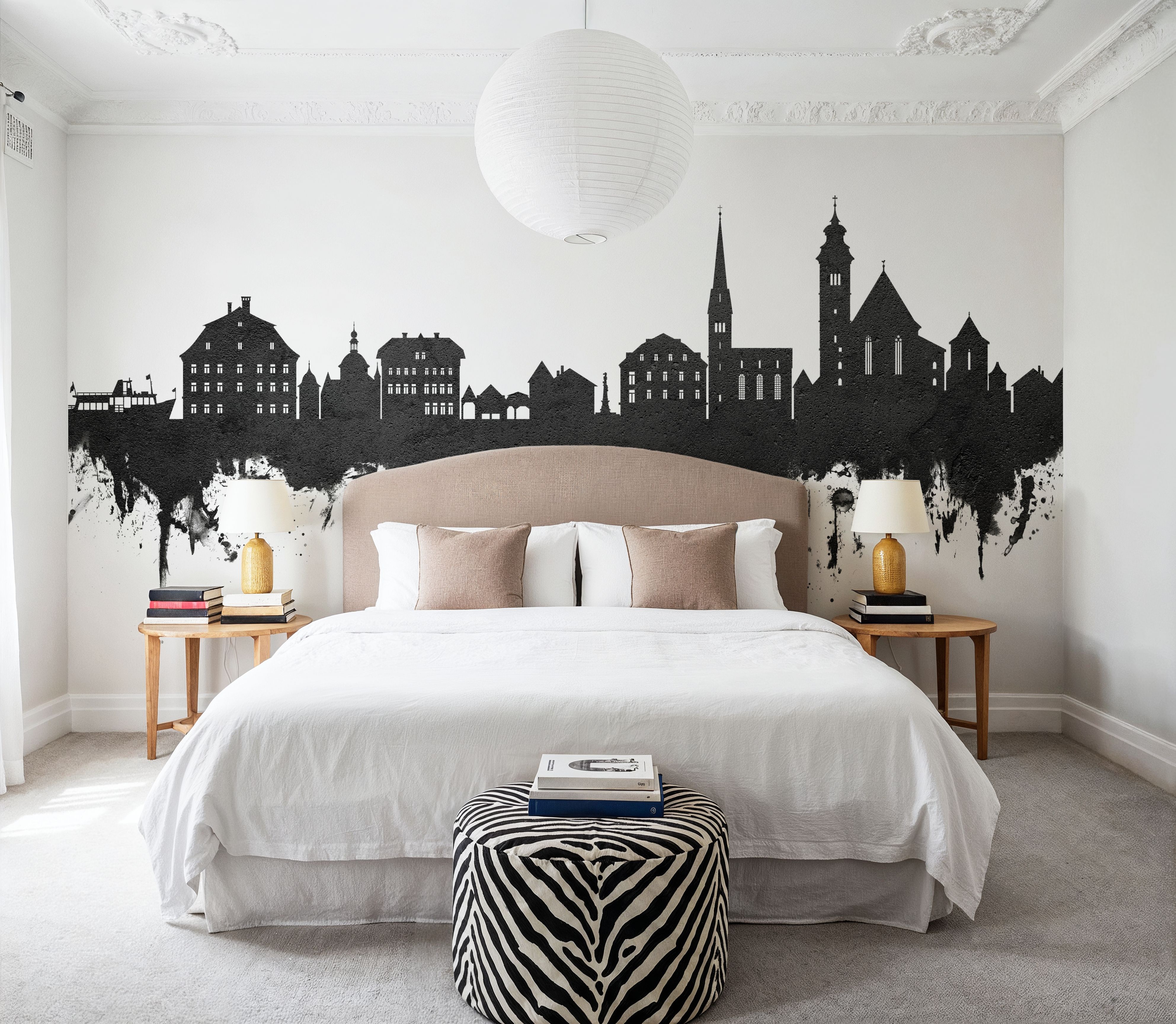 Hallstatt Austria Skyline Black & White