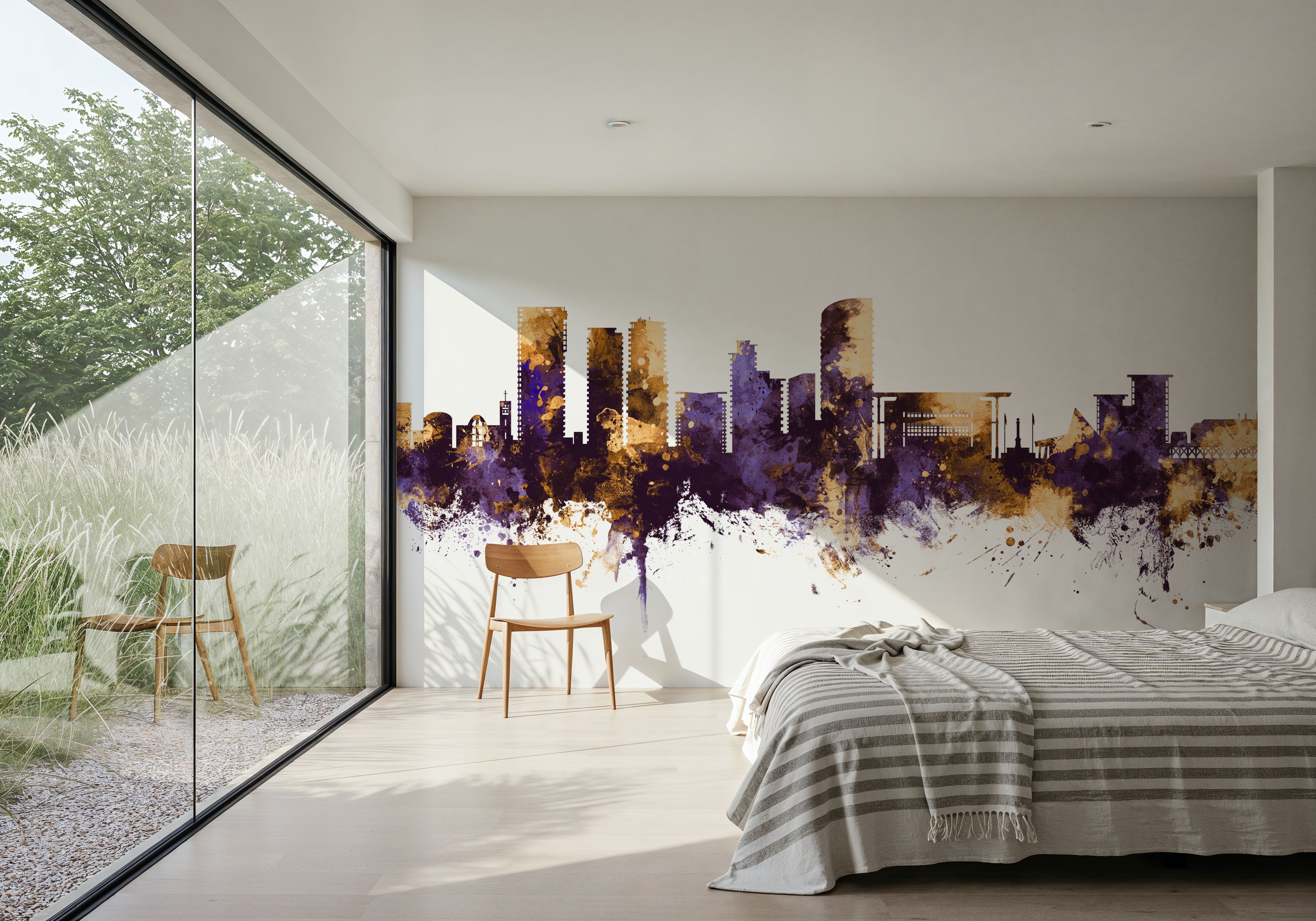 Darwin Australia Skyline Purple & Gold