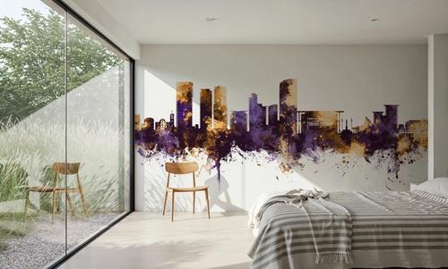 Darwin Australia Skyline Purple & Gold