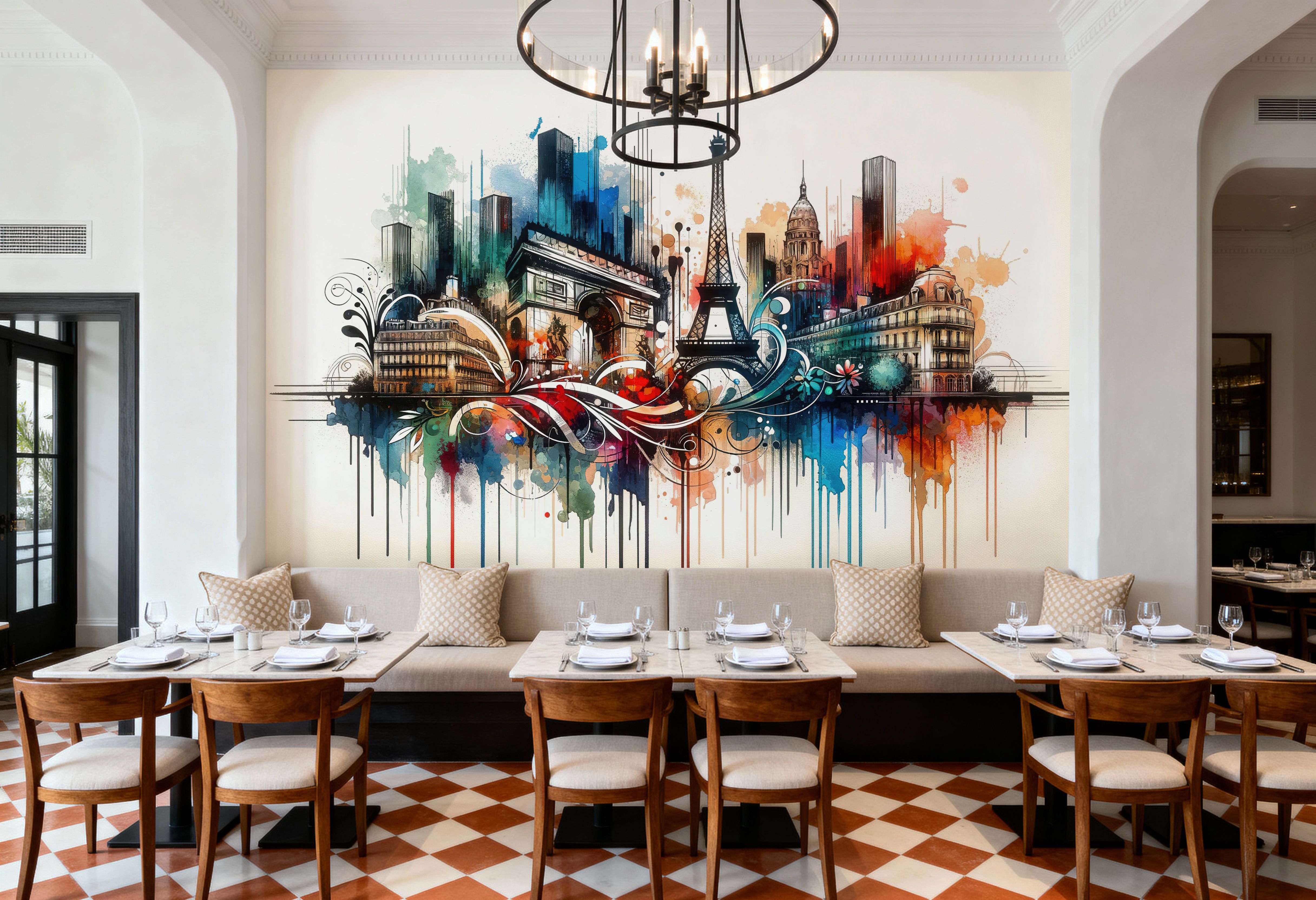 Watercolor Skyline Paris III