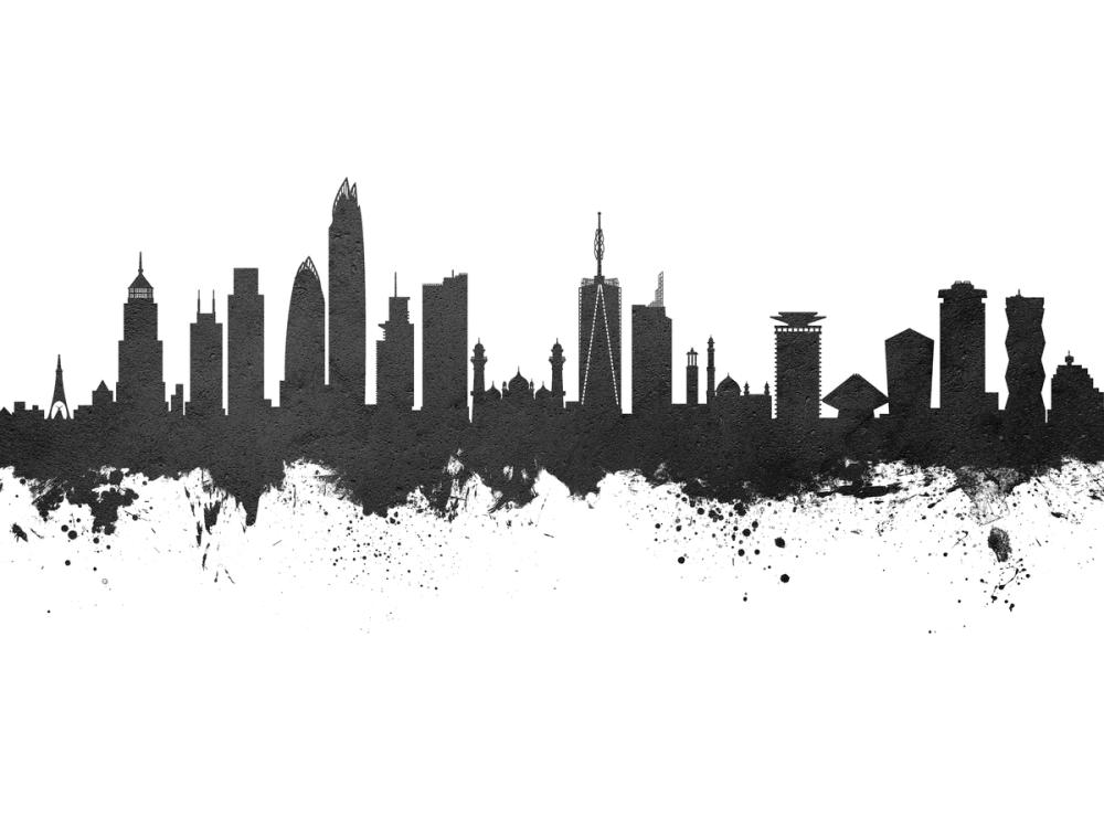 Nairobi Kenya Skyline Black & White
