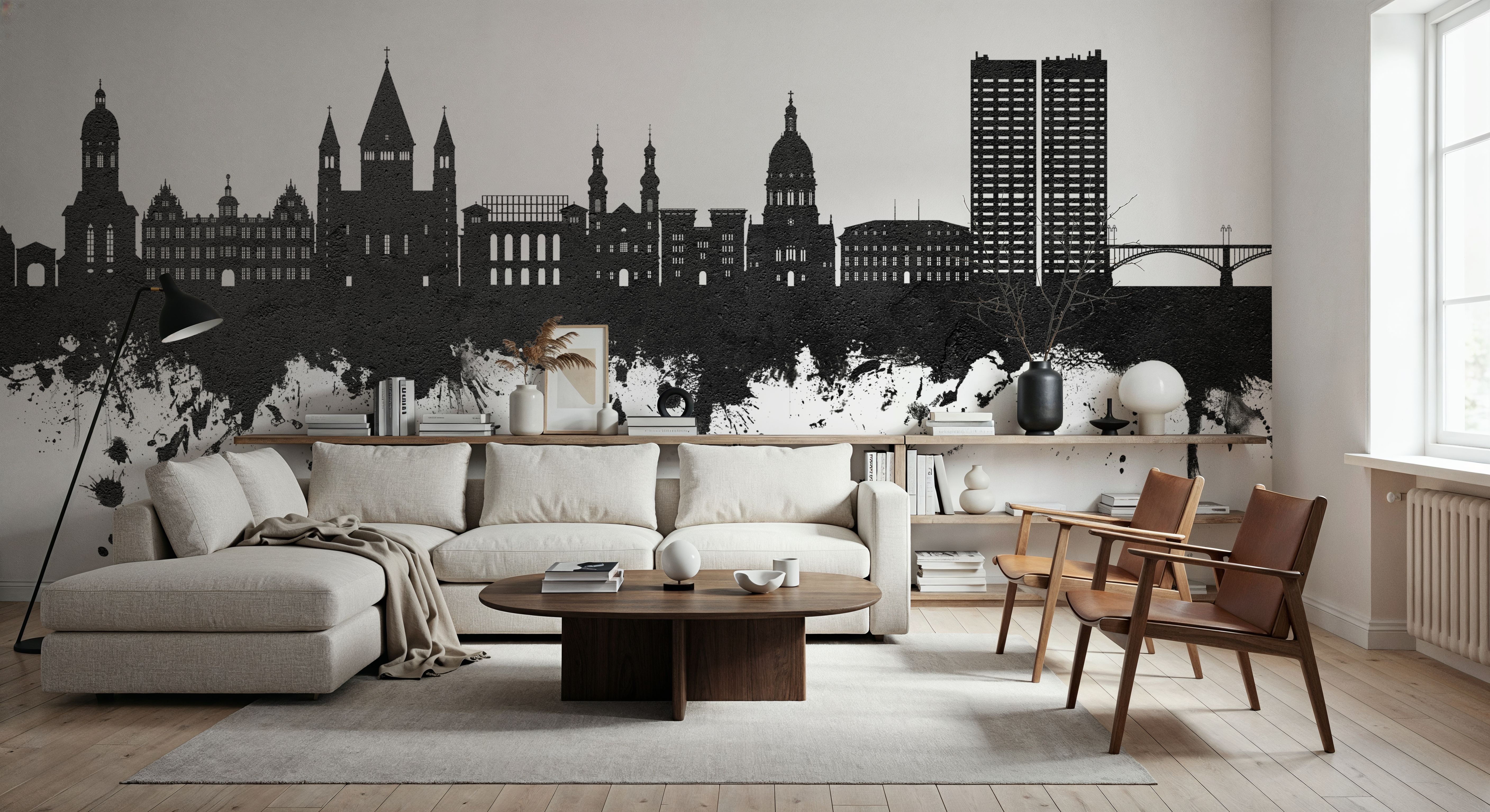 Mainz Germany Skyline Black & White