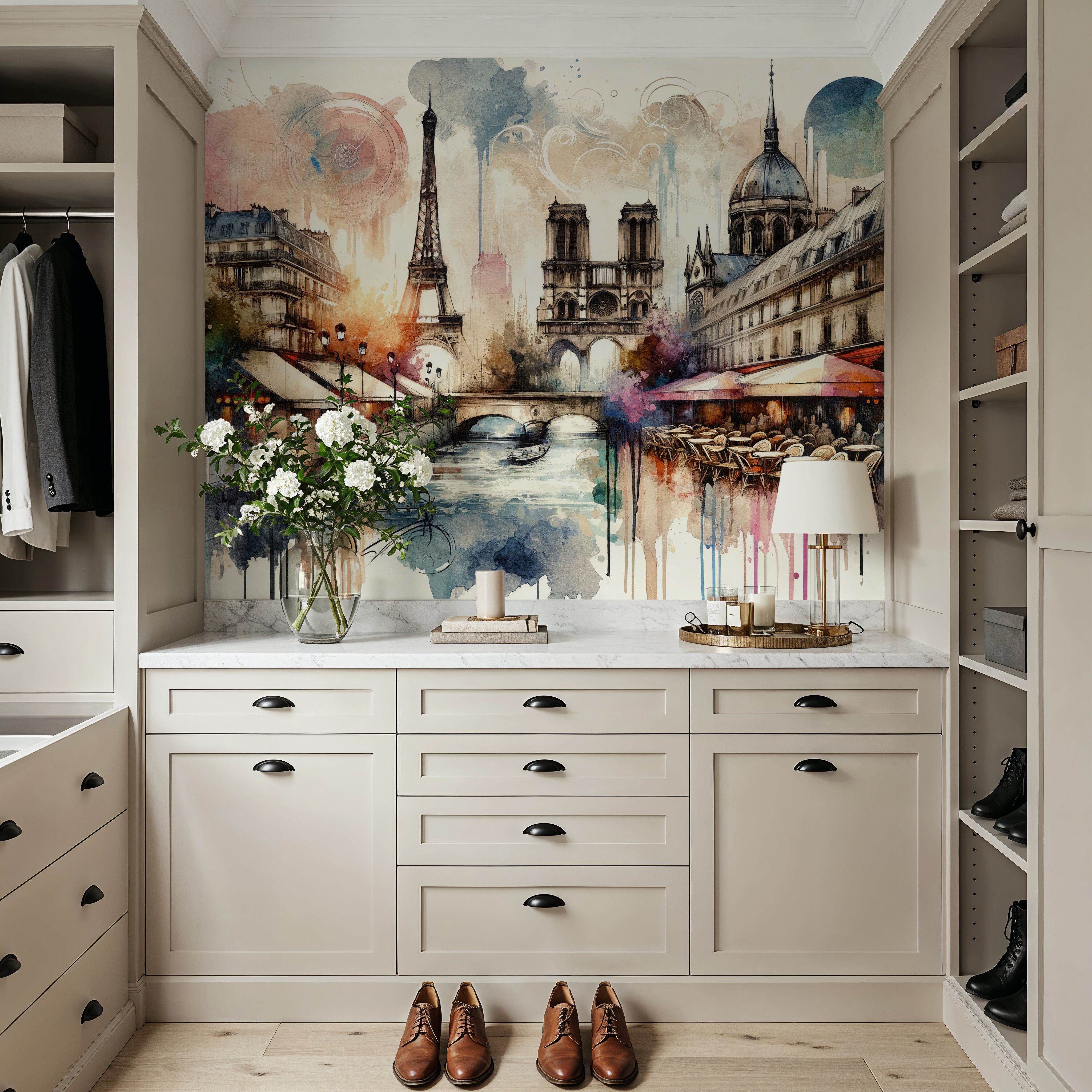 Watercolor Abstract Paris