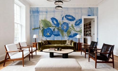 Morning Glory on linen