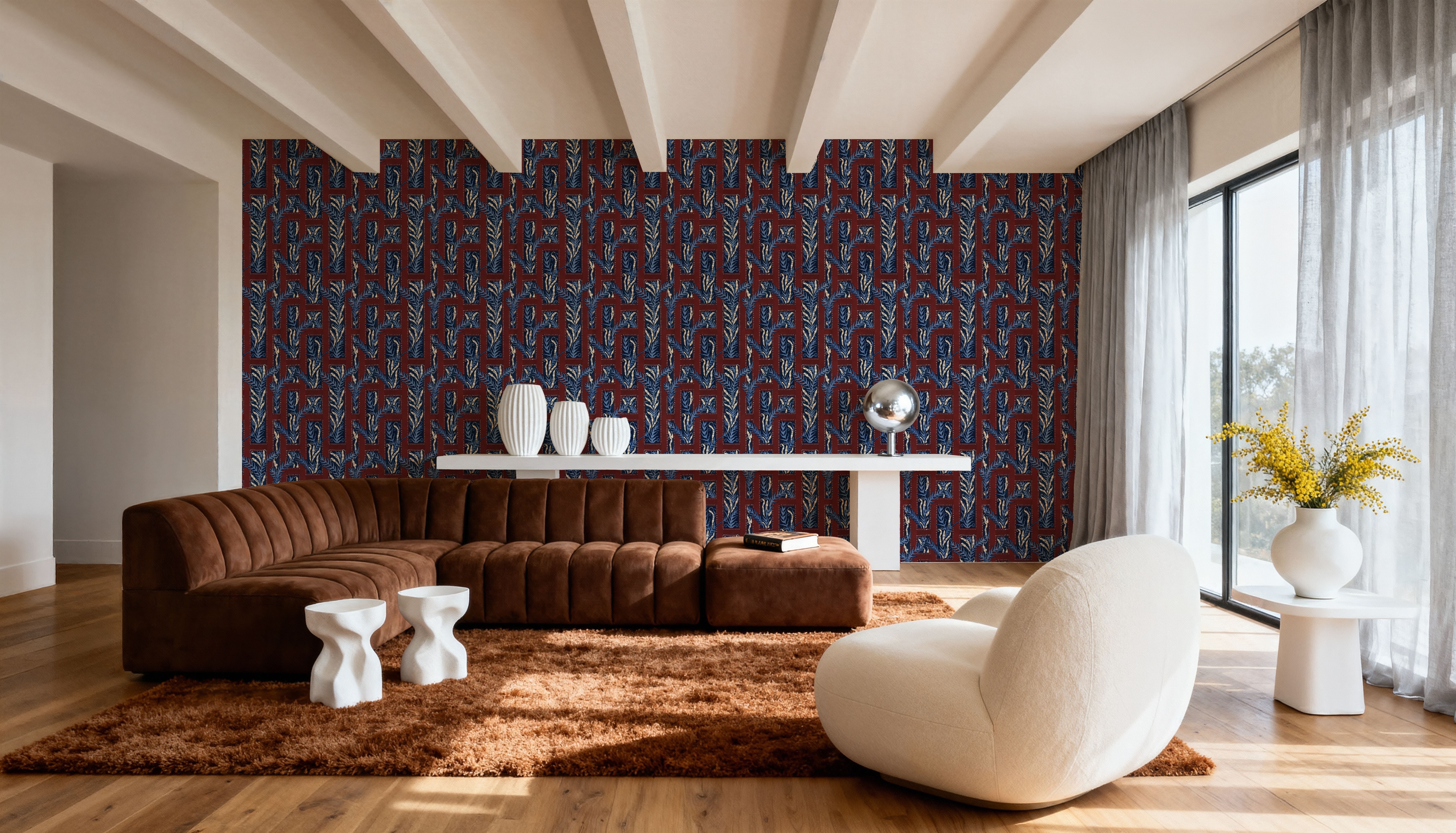 Samarkand Ferns, Brick Red