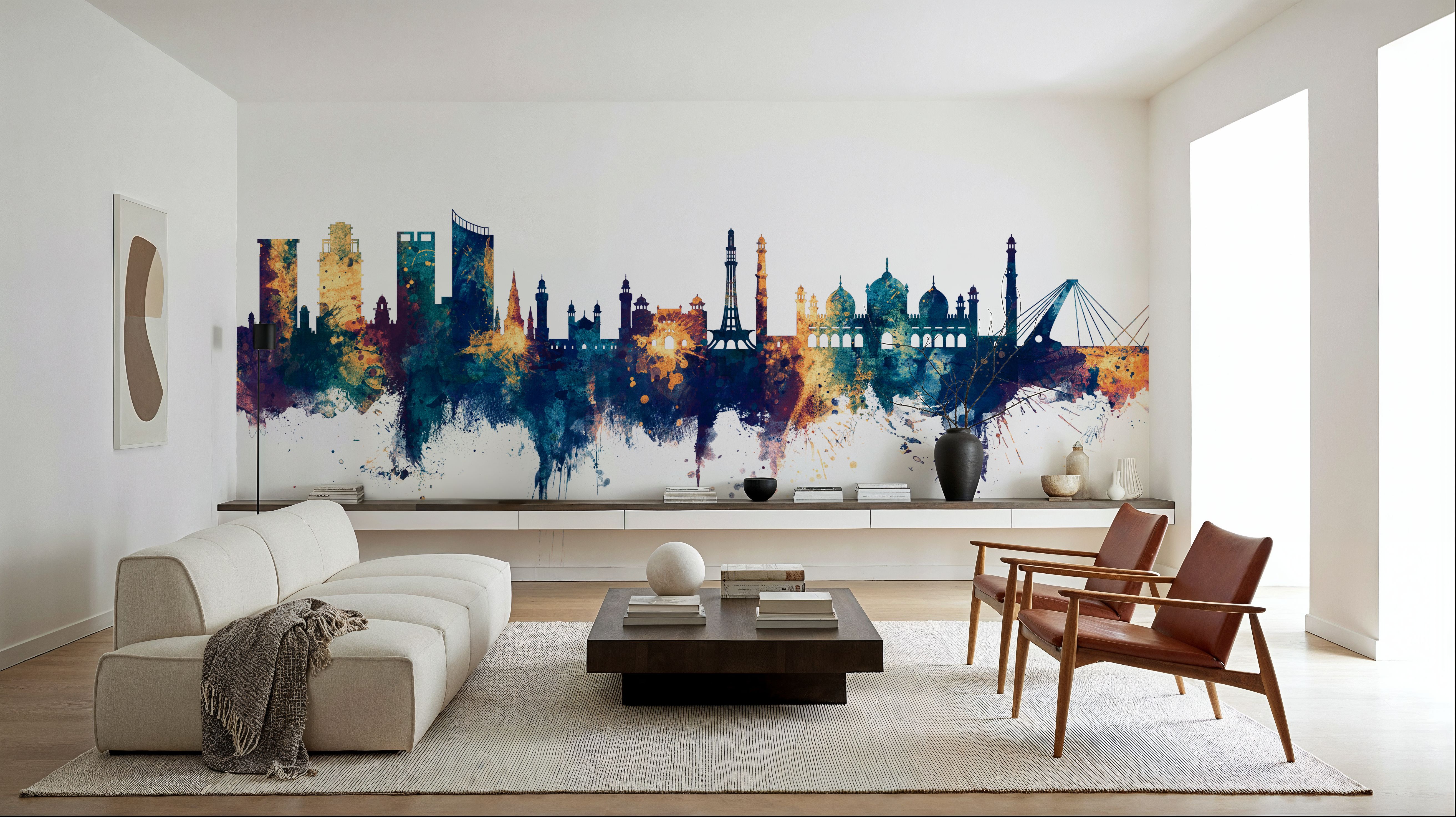 Lahore Pakistan Skyline Blue & Bronze
