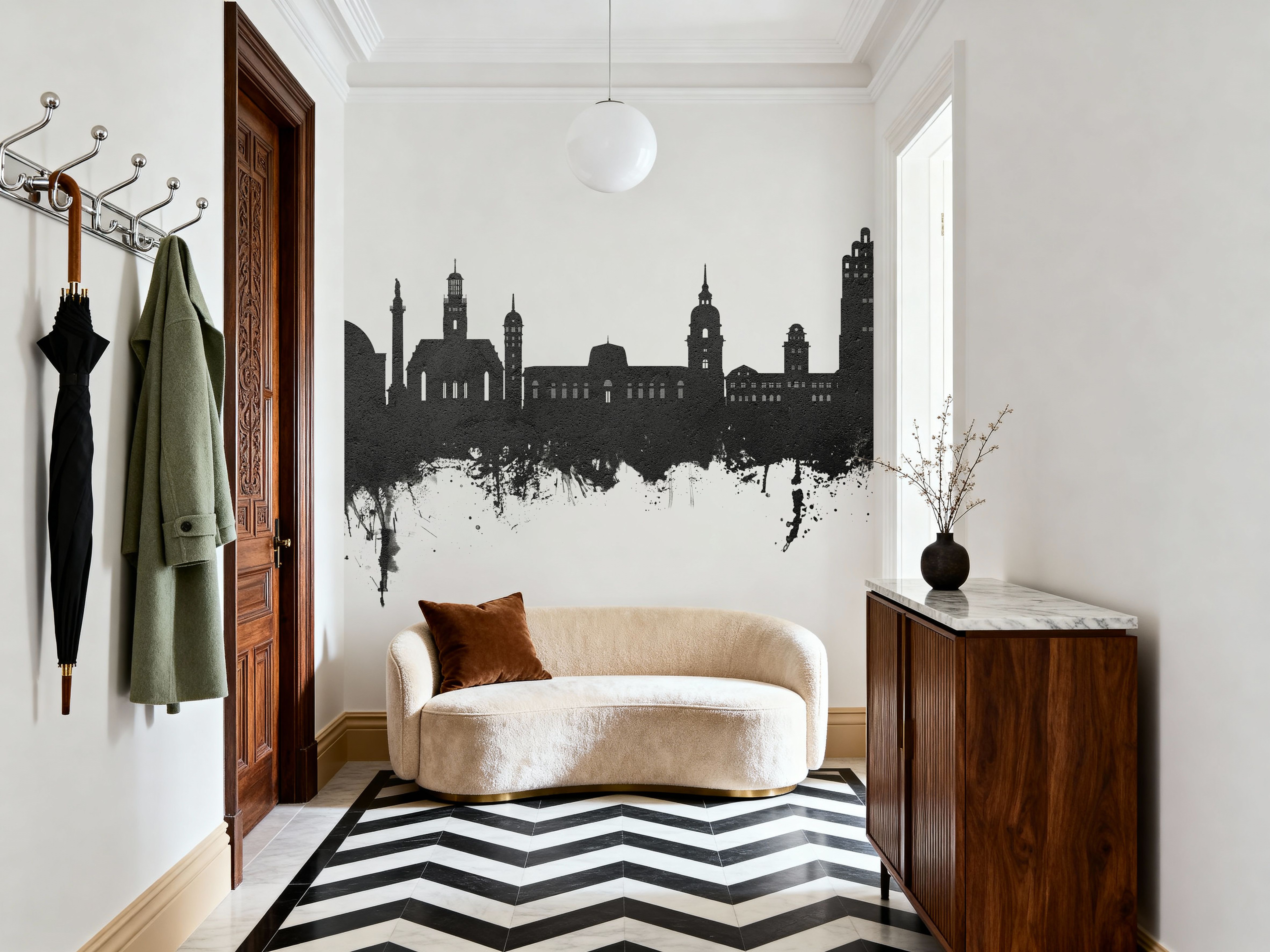 Darmstadt Skyline Black & White