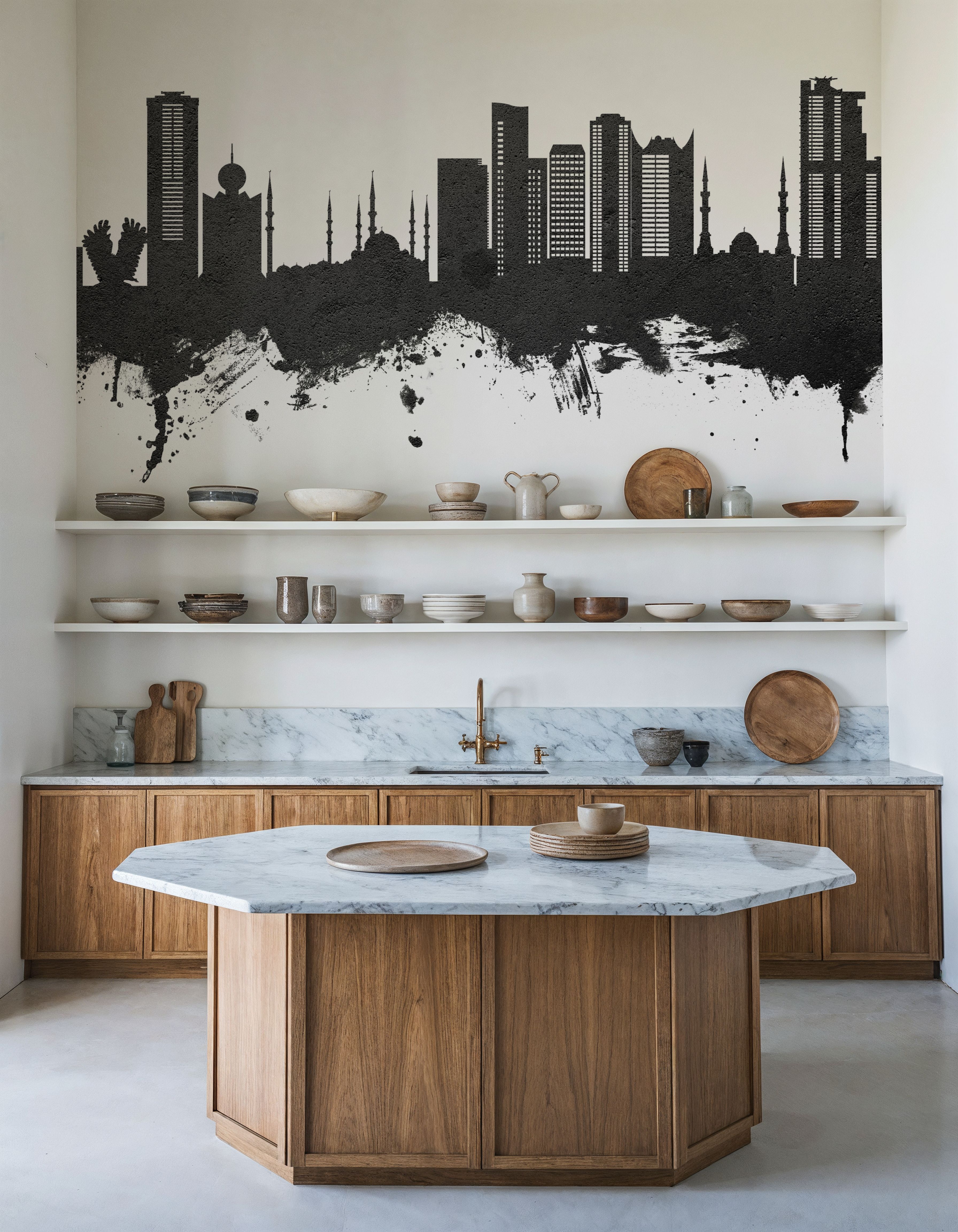 Fujairah Skyline Black & White