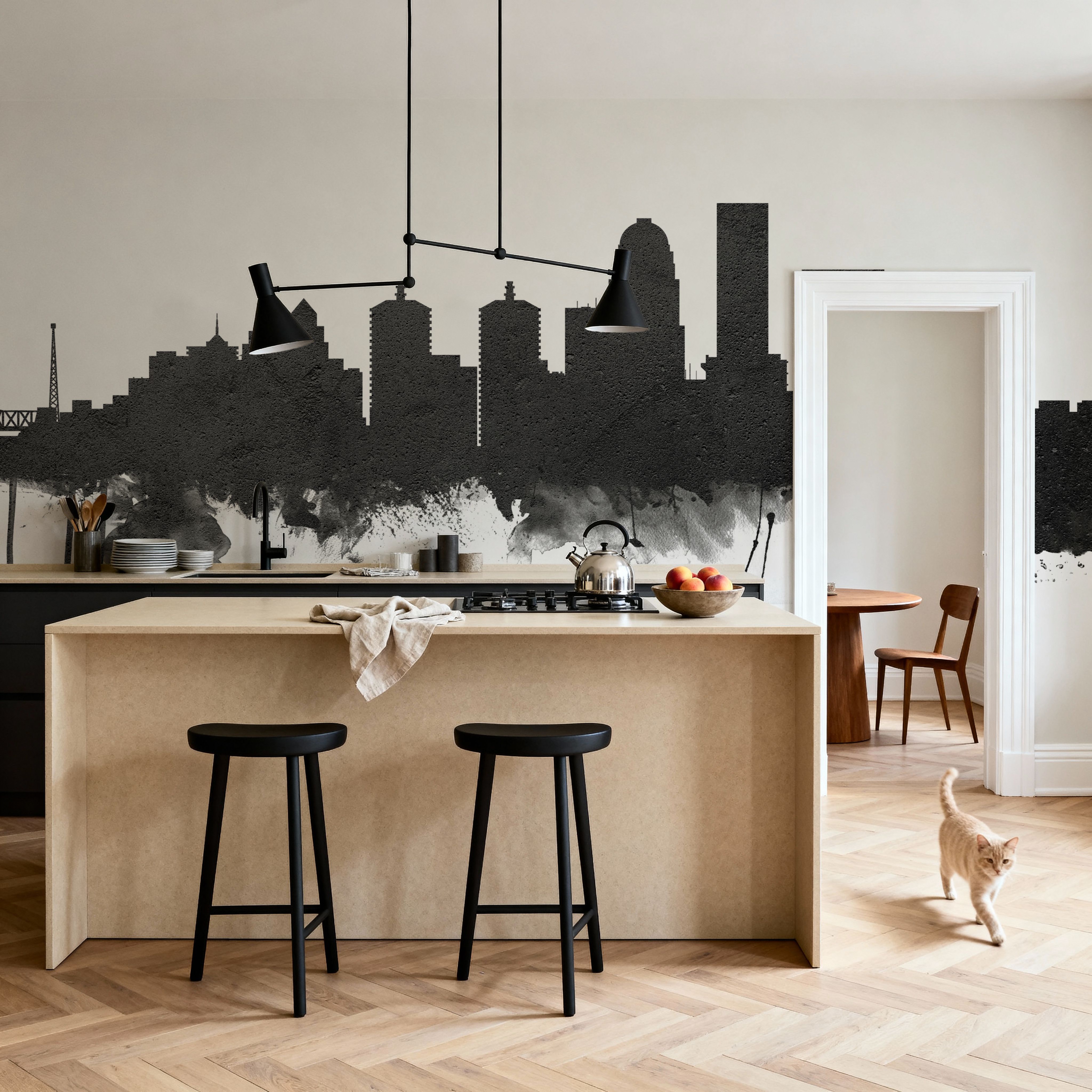 Louisville Kentucky Skyline Black & White