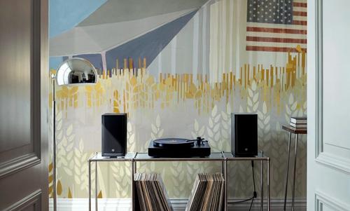 Wheat Fields Barn with Flag