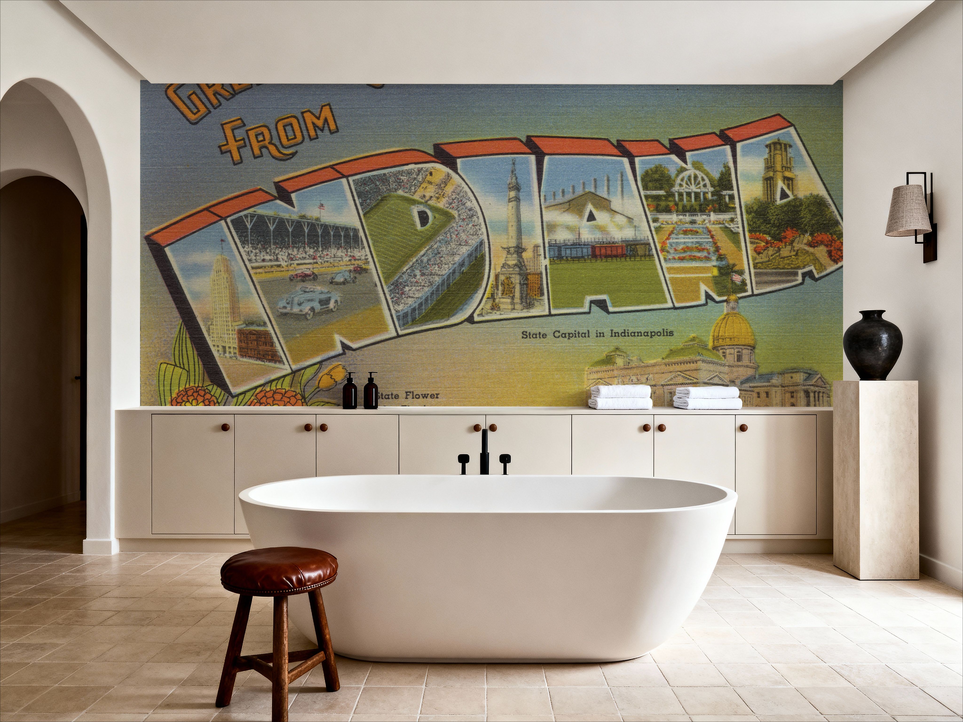 Greetings from Indiana - Screenprint Postcard