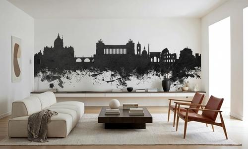 Rome Italy Skyline Black & White