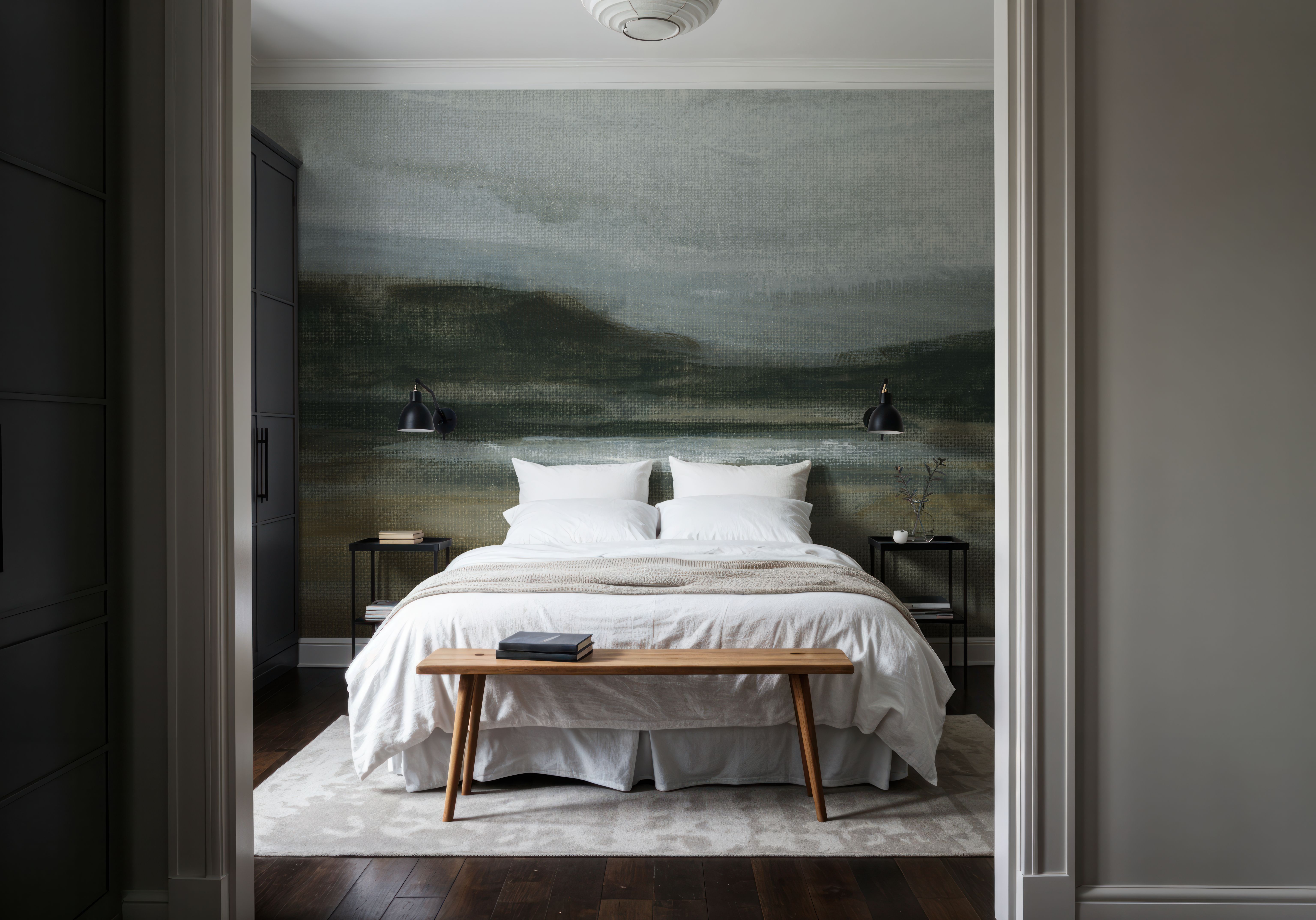 Misty River Valley on Canvas