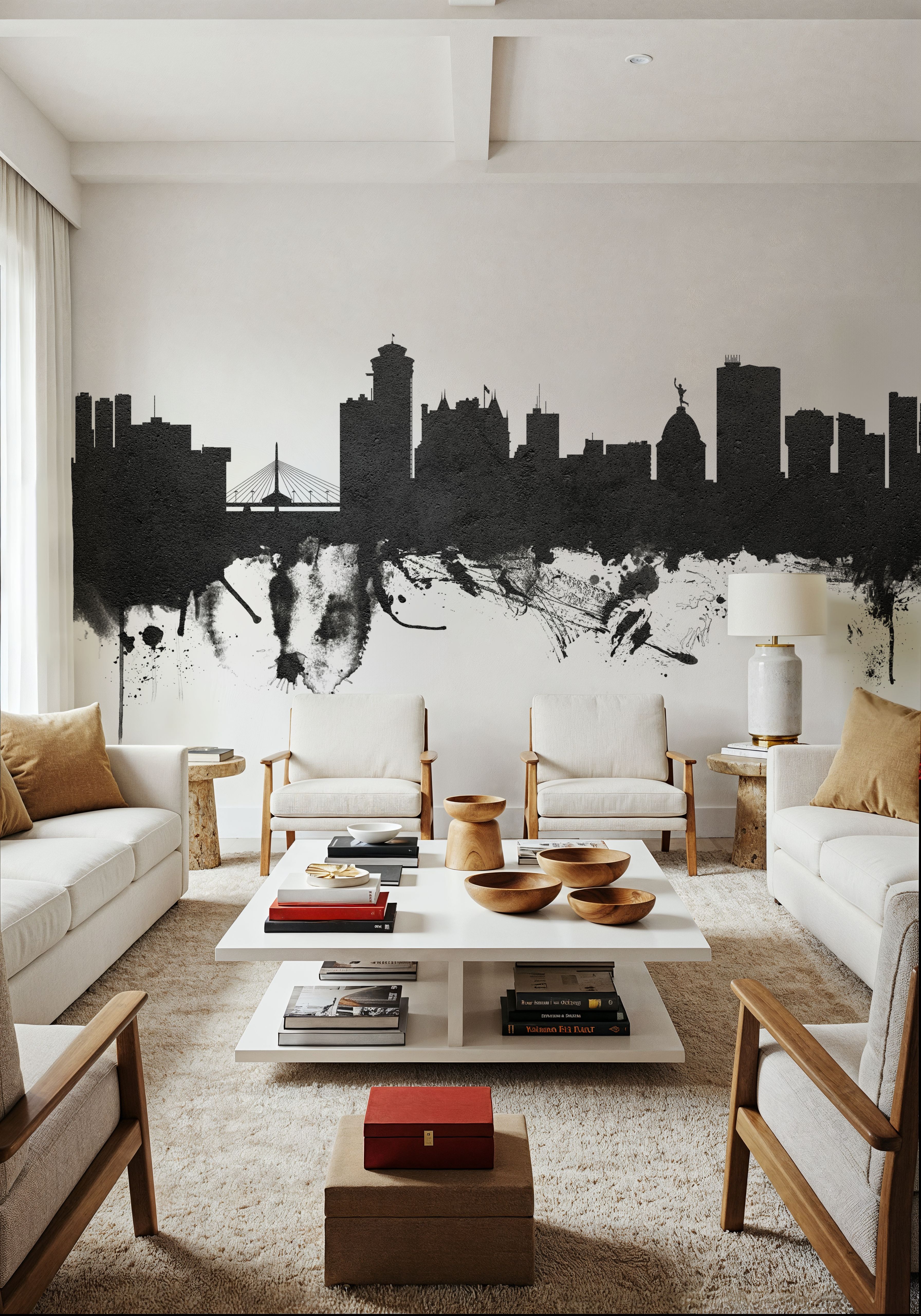 Winnipeg Canada Skyline Black & White