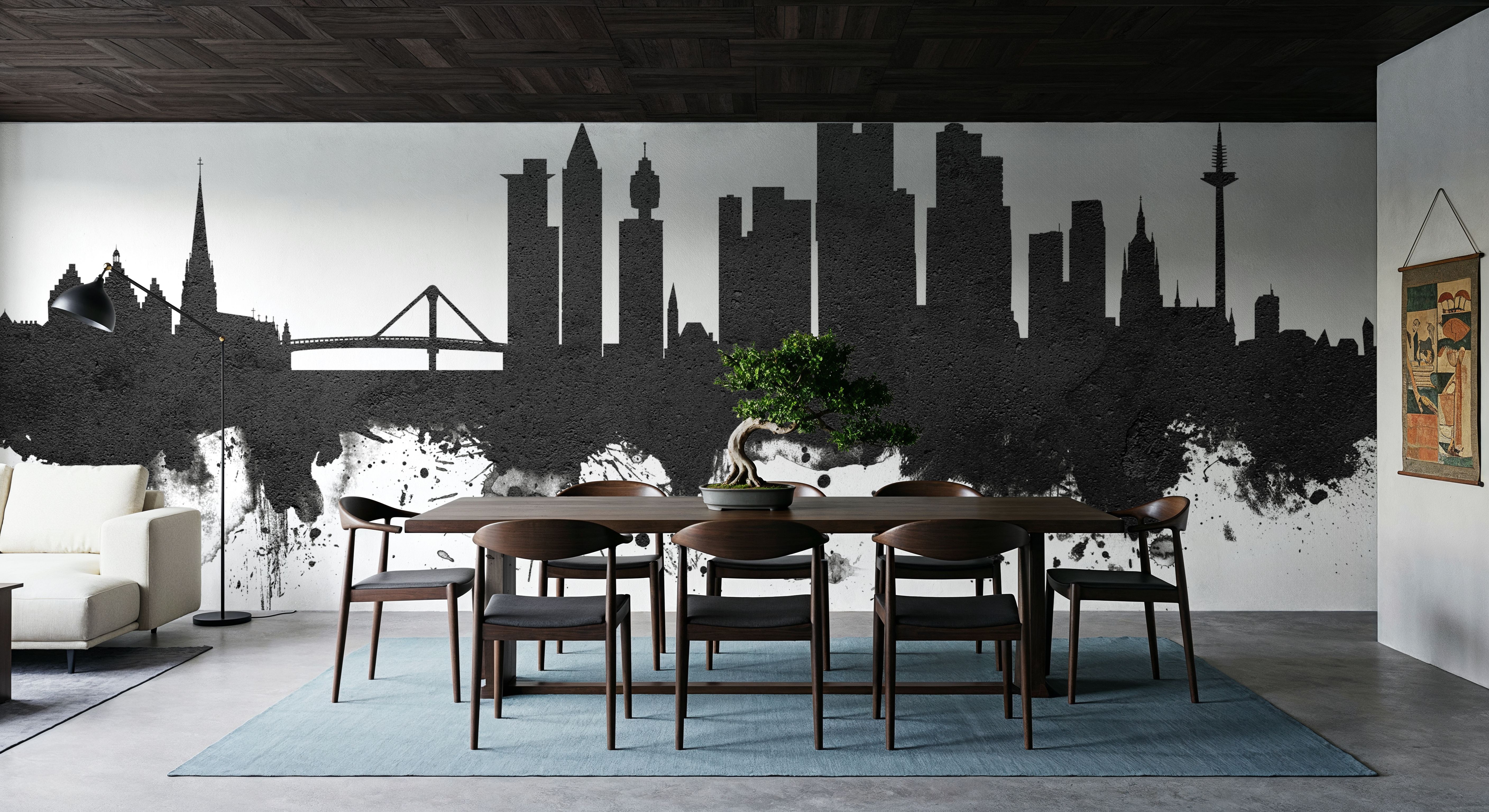 Frankfurt Skyline Black & White, Wallpaper