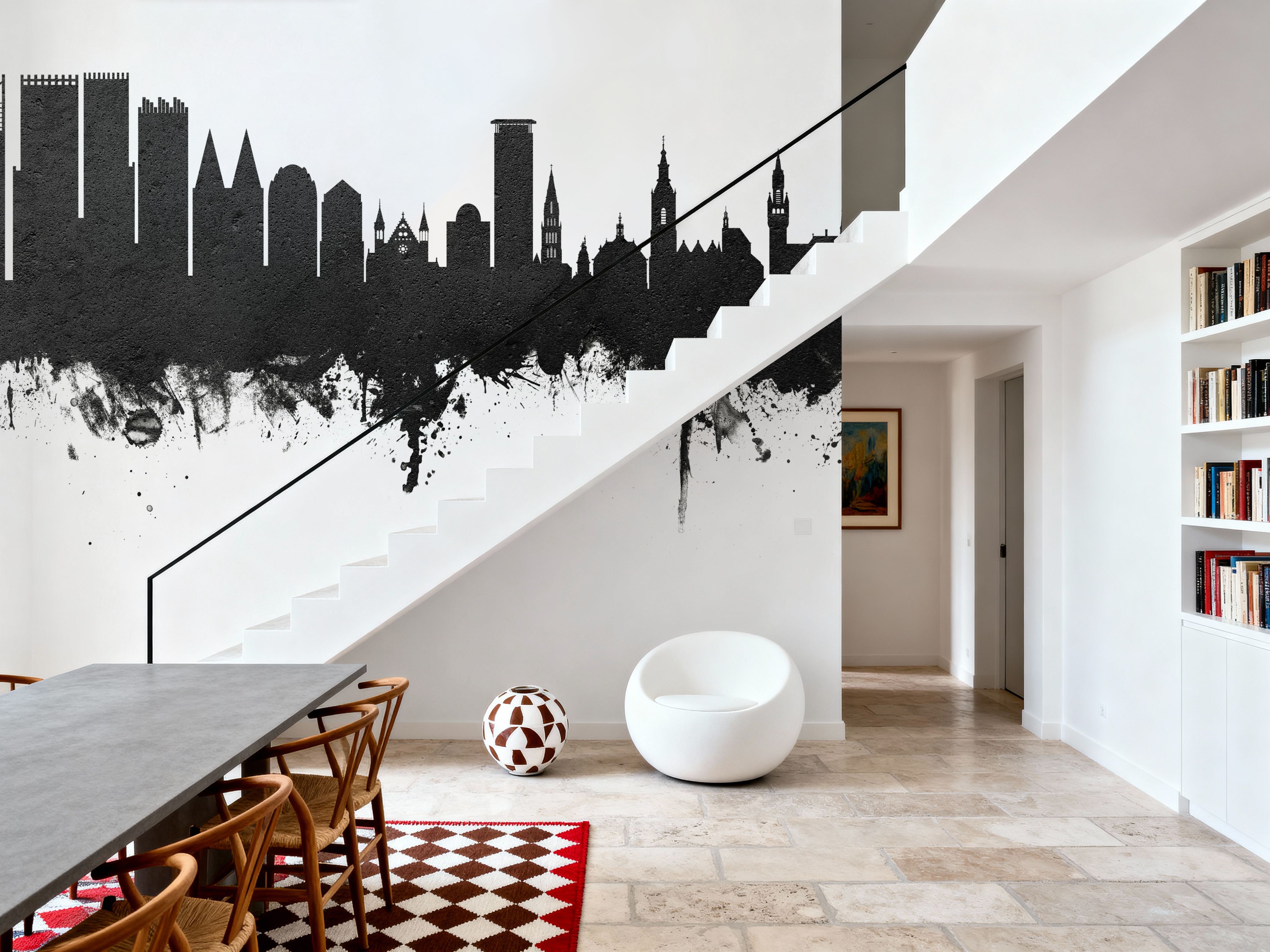 The Hauge Netherlands Skyline Black & White