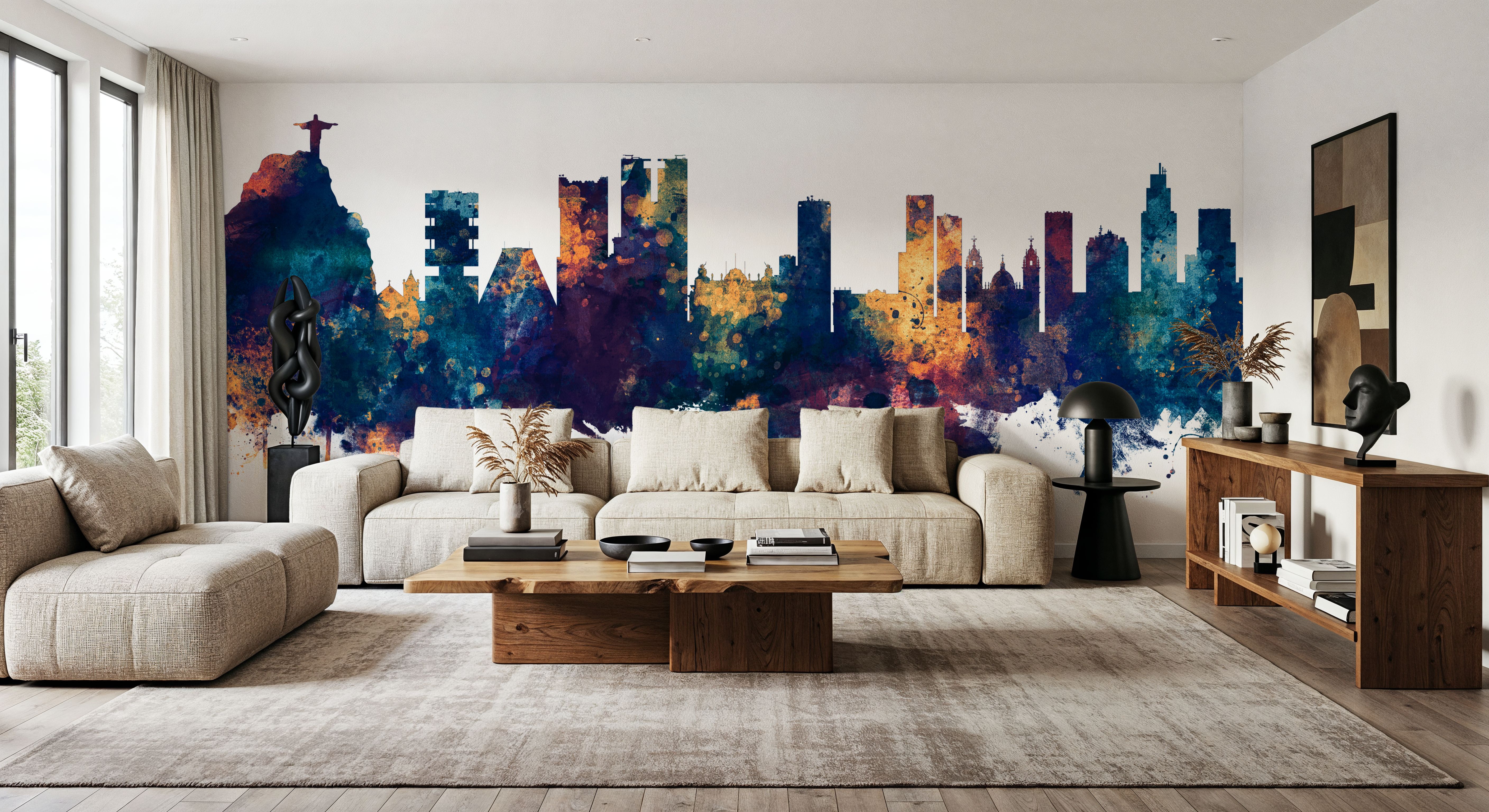 Rio de Janeiro Brazil Skyline Blue & Bronze