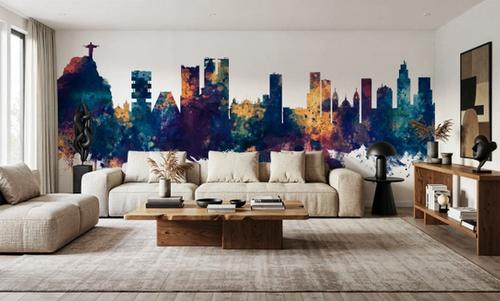 Rio de Janeiro Brazil Skyline Blue & Bronze