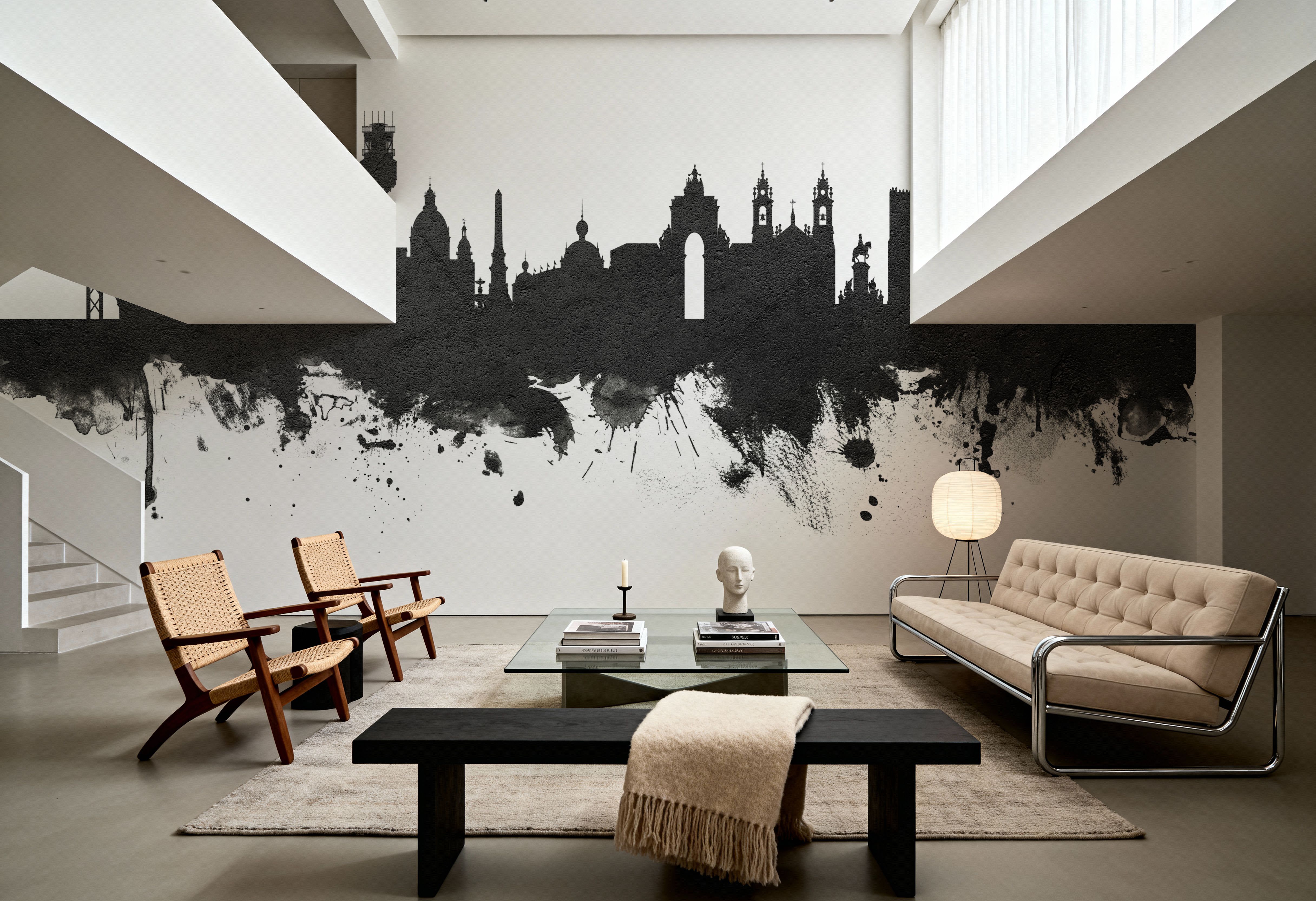 Lisbon Portugal Skyline Black & White