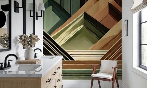 Elegant Art Deco Mountain Peaks