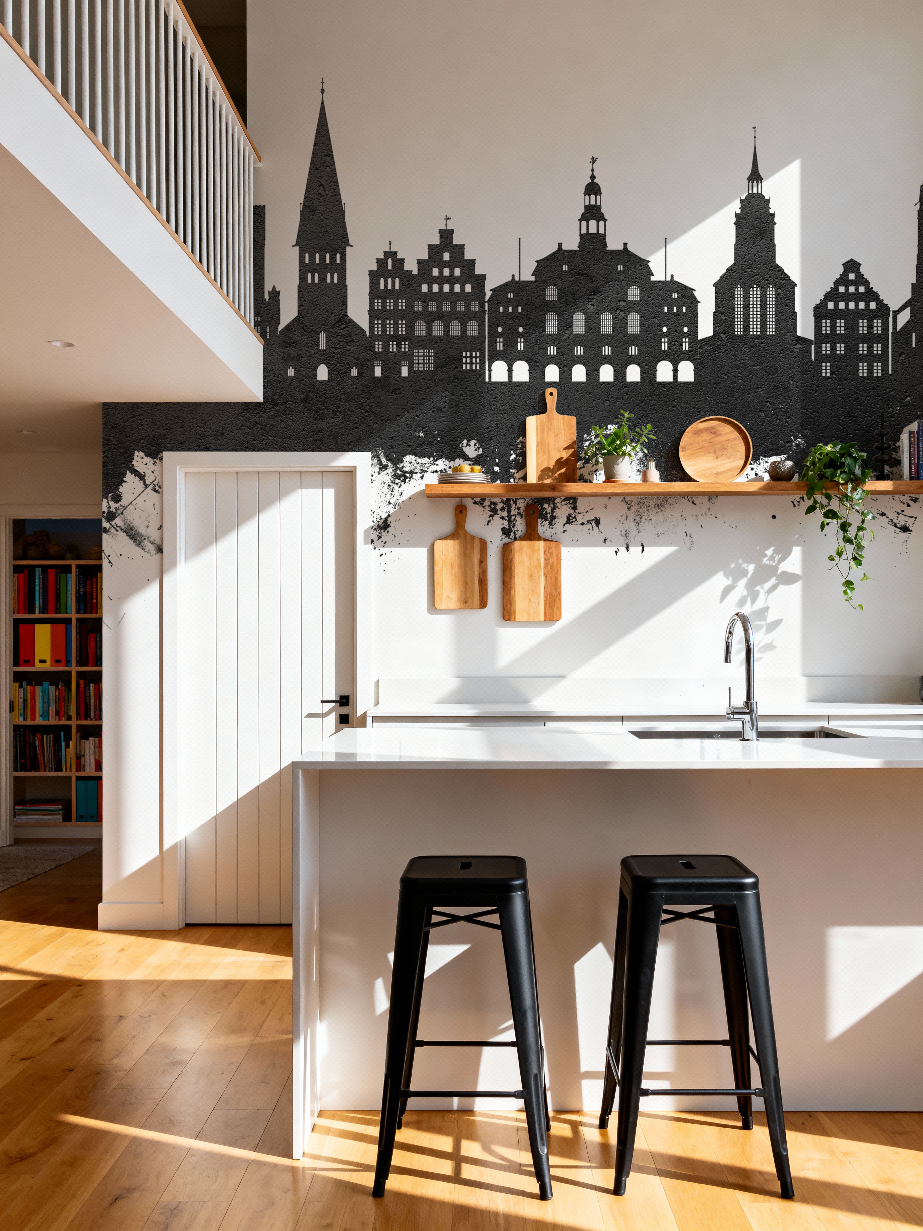 Lüneburg Germany Skyline Black & White