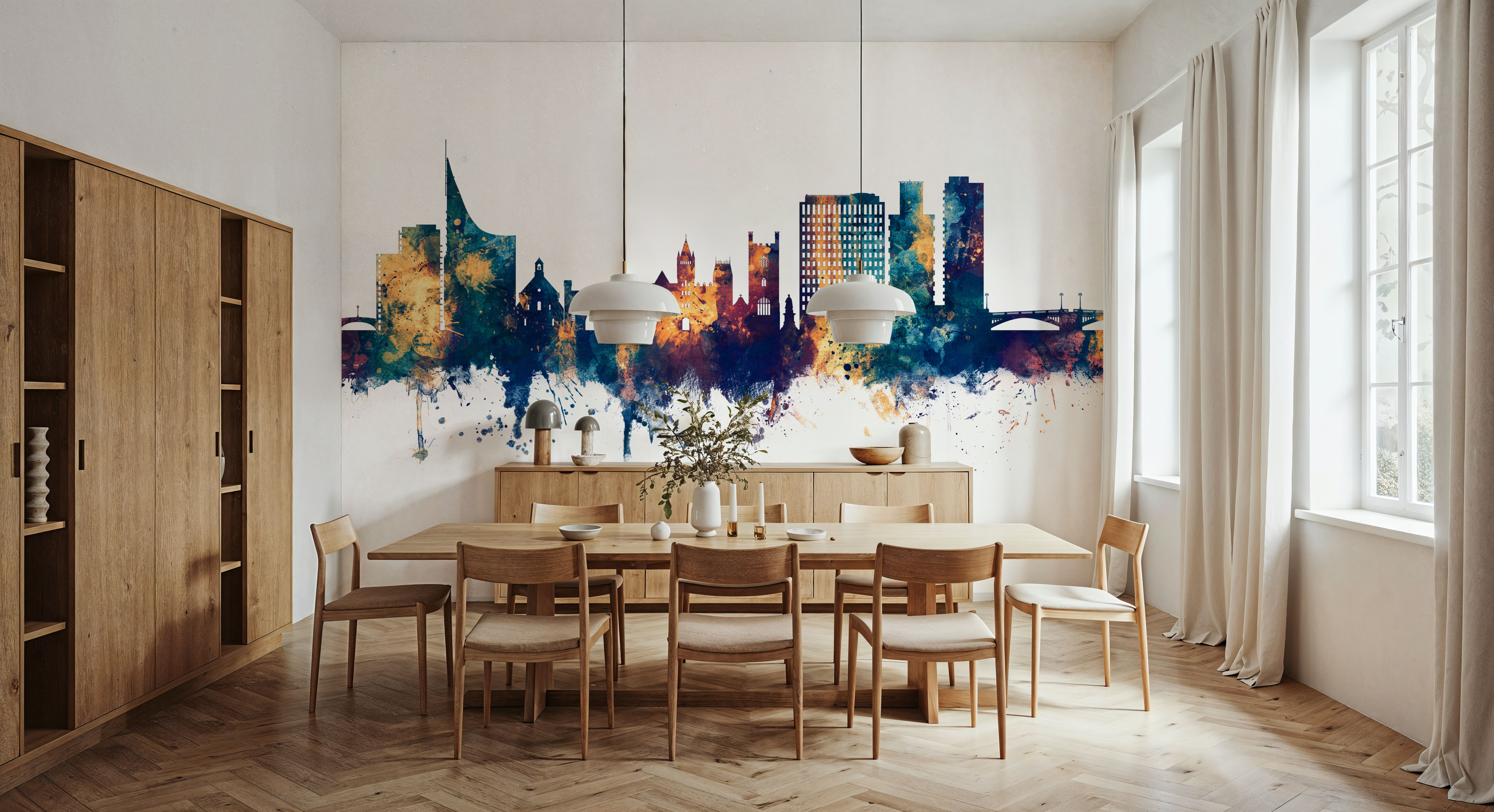 Reading England Skyline Blue & Bronze