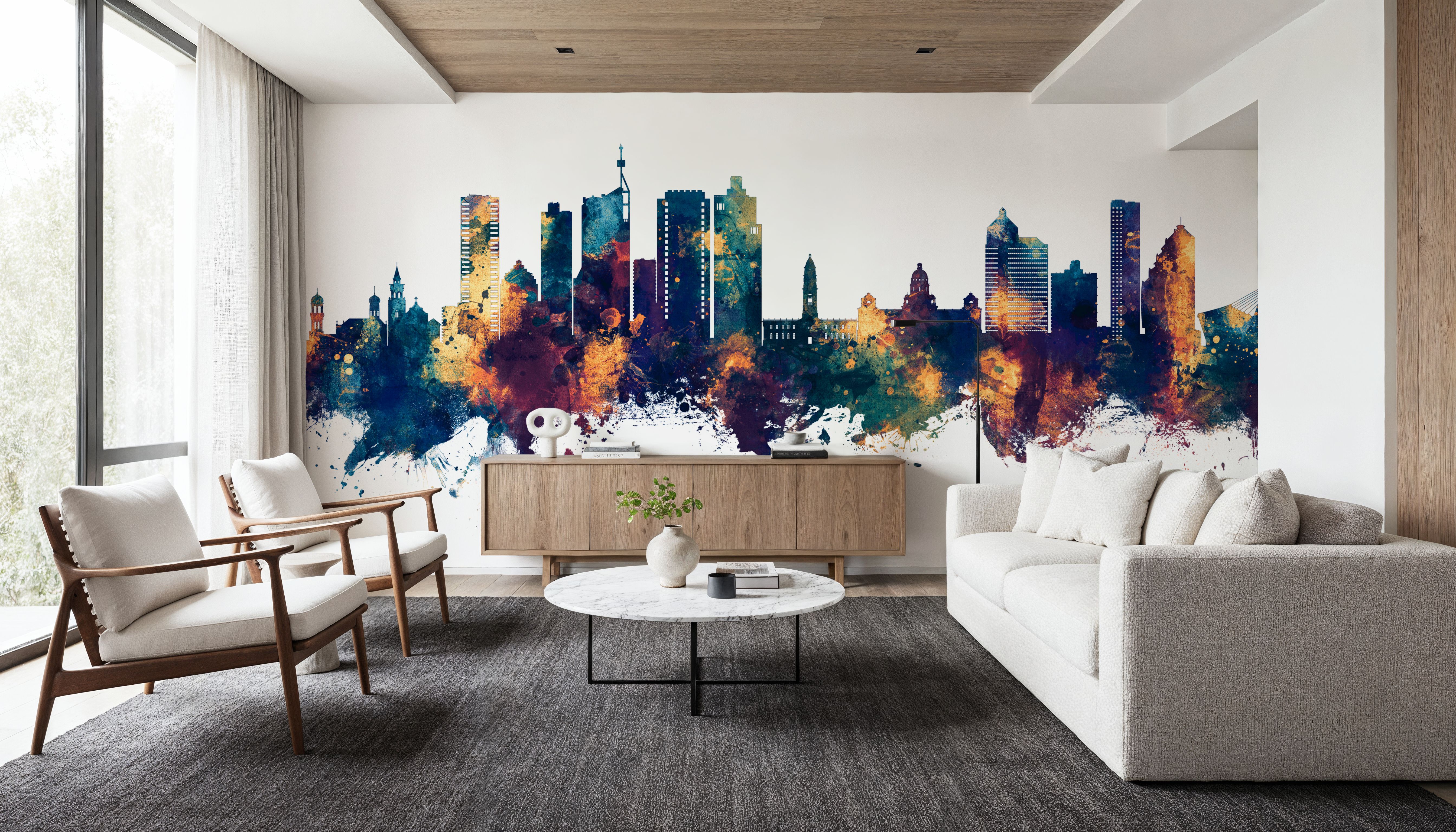 Durban South Africa Skyline Blue & Bronze