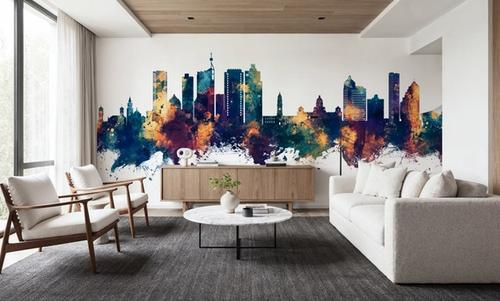 Durban South Africa Skyline Blue & Bronze