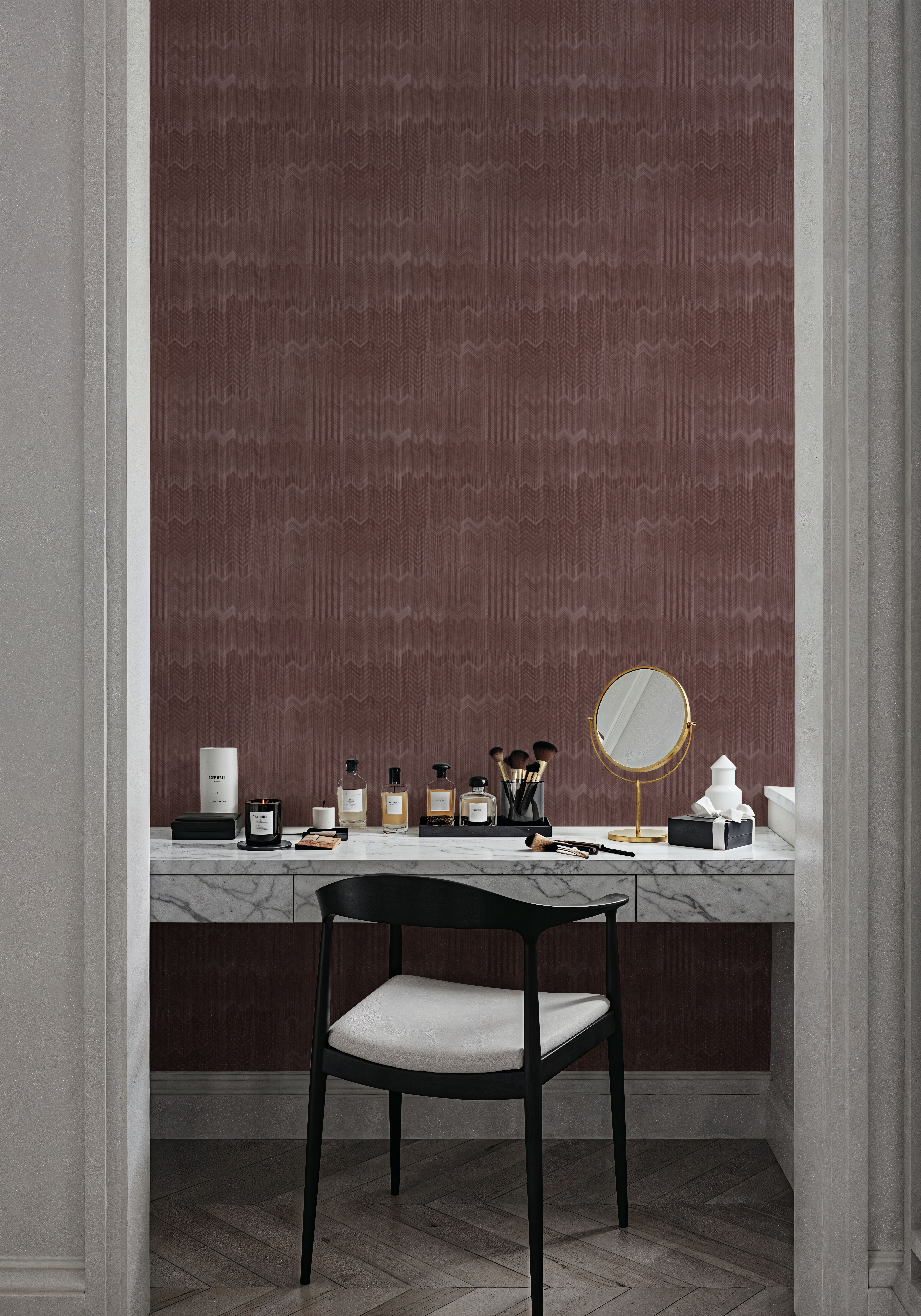 Staggered Zig-Zag, Brick, Wallpaper