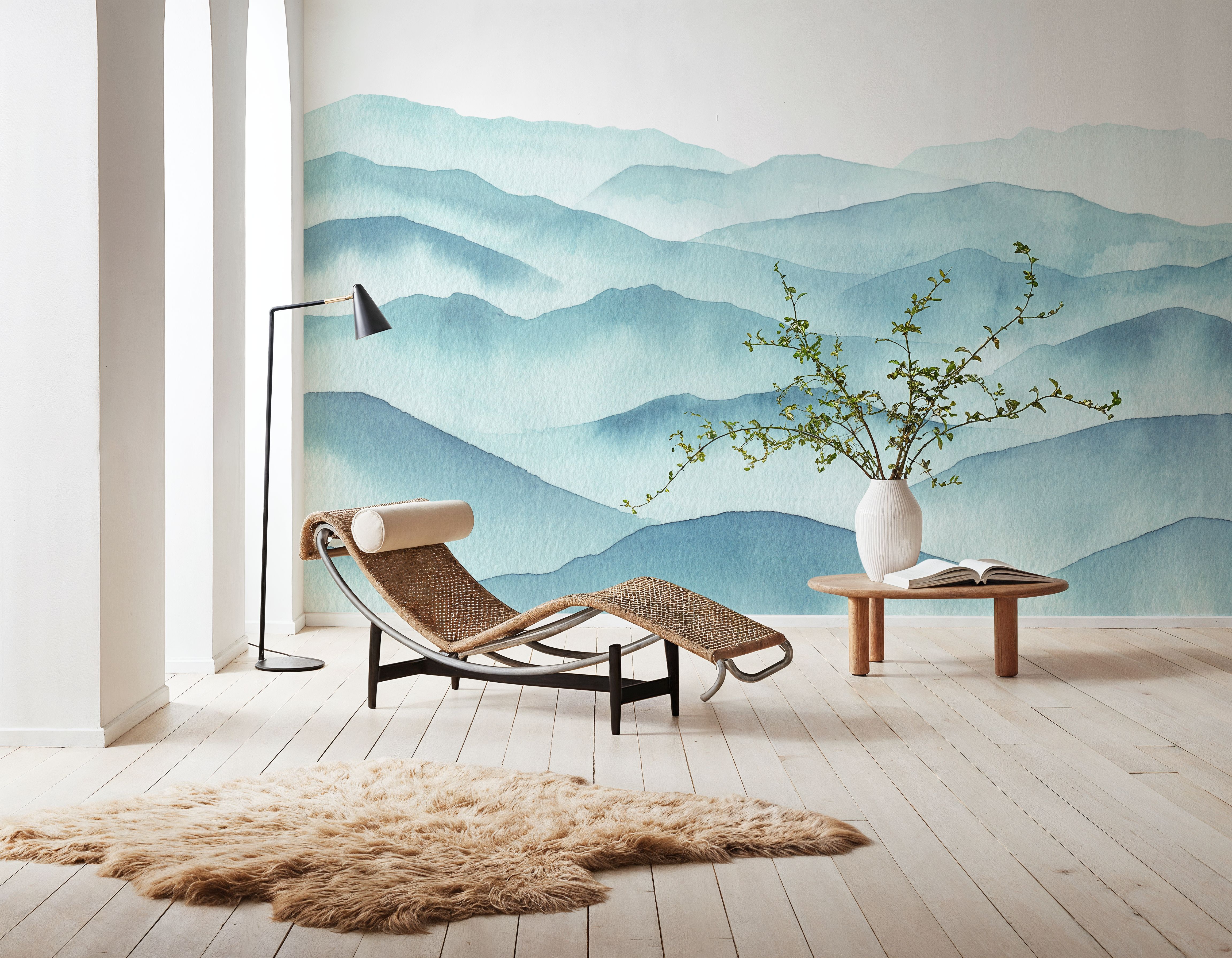 Foggy Hilltops Watercolor