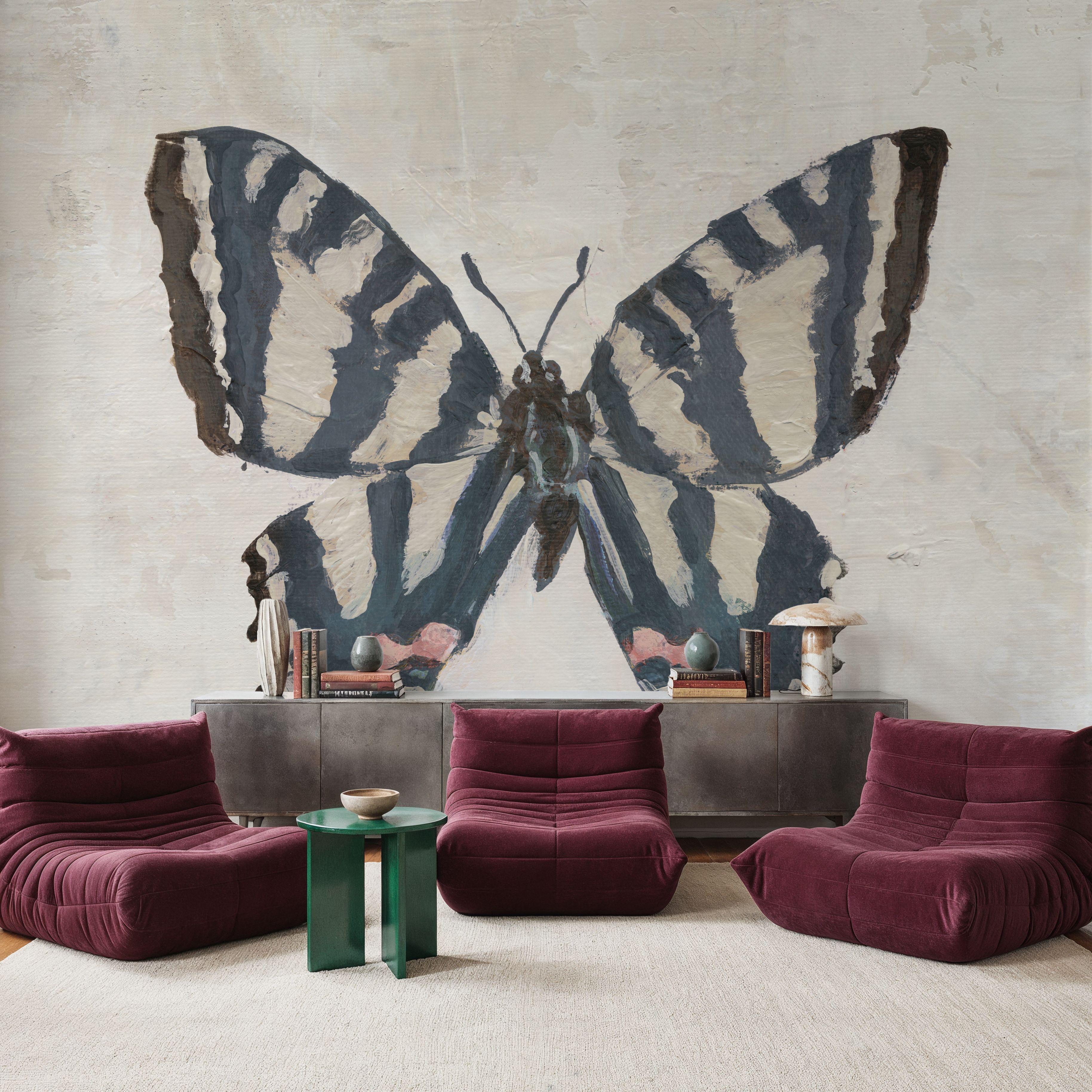 Wall Mural - Garden Beauties II Honeybloom - Contemporary Insects mural wallpaper - Dining Room - Wallism US - Premium, Textured or Peel & Stick