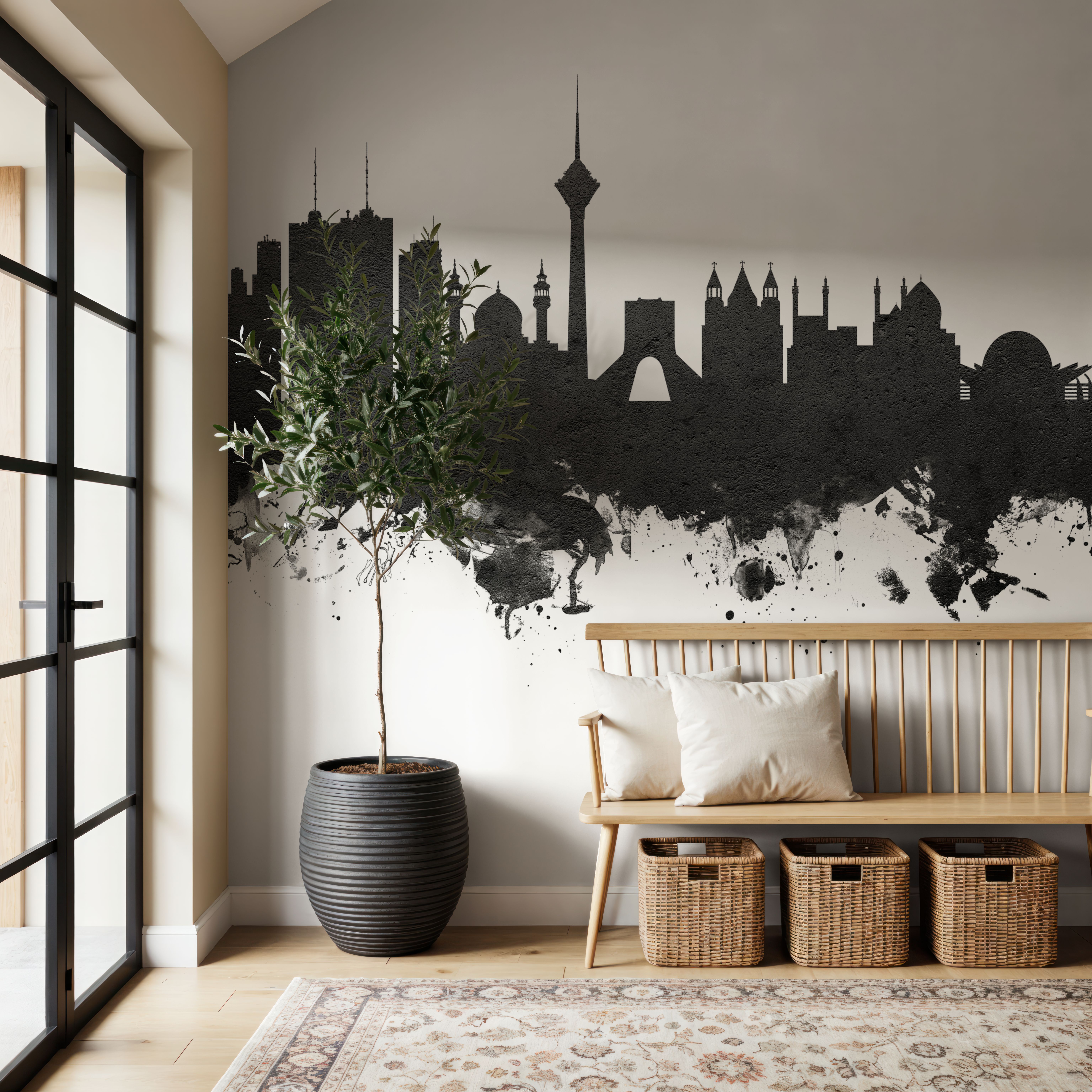 Tehran Iran Skyline Black & White